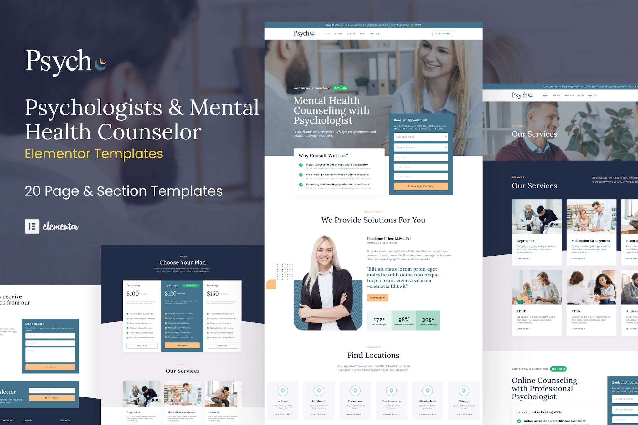 Psych – Mental Health Counselor Elementor Template Kit