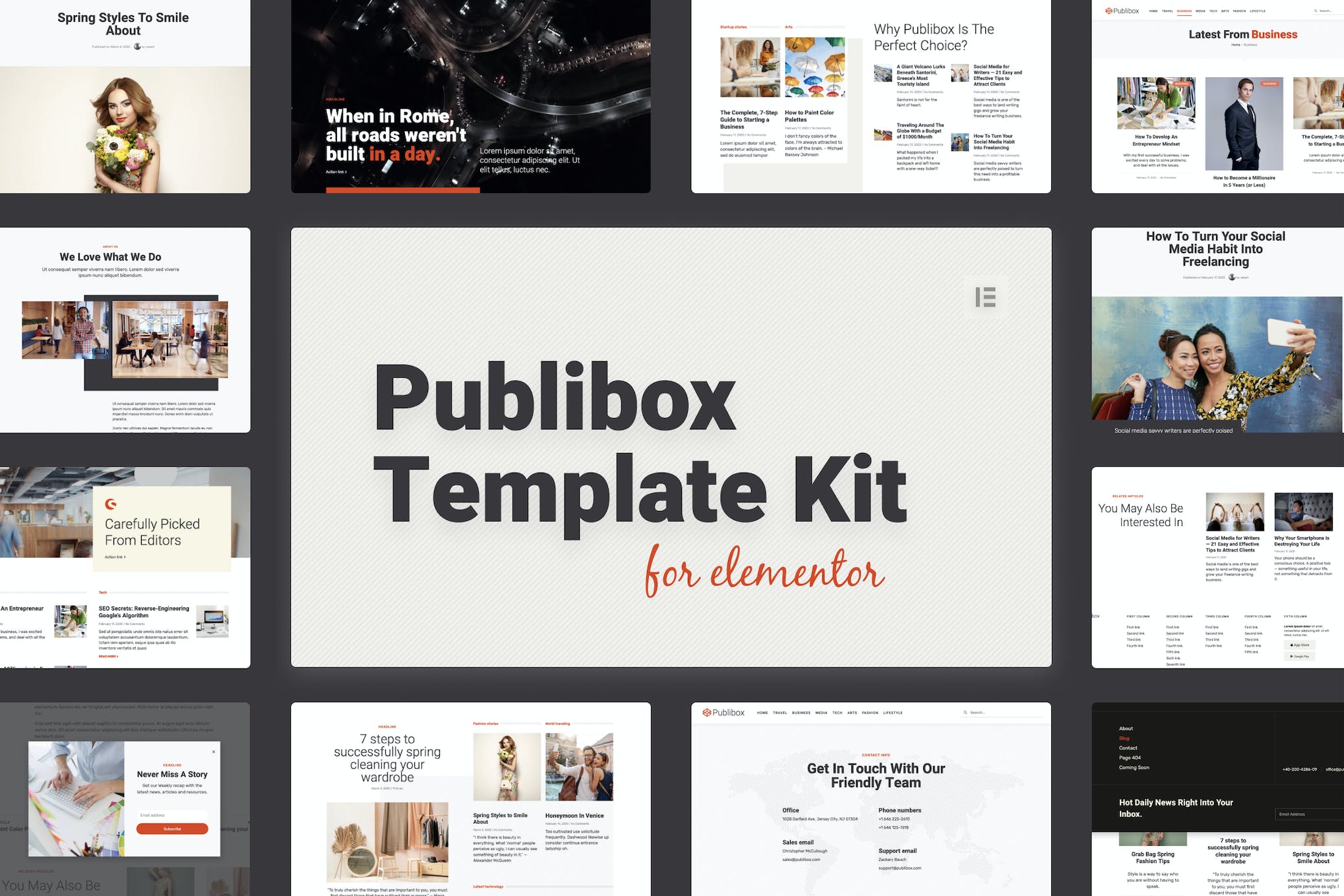 Publibox – Blog & Magazine Elementor Template Kit