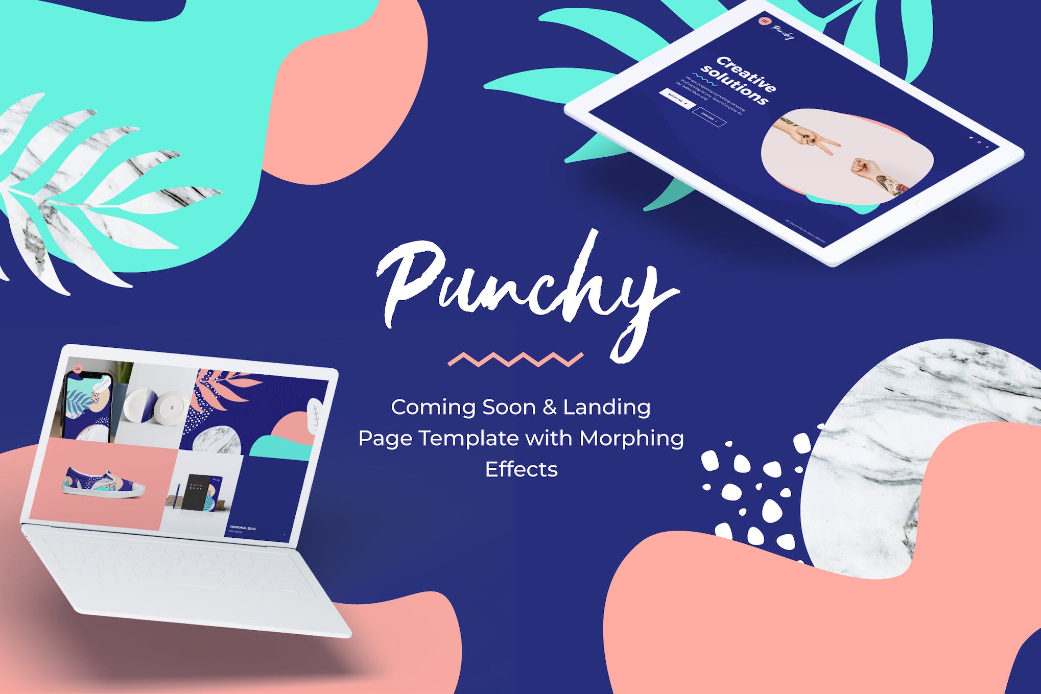 Punchy – One Page Template with Morphing Effects