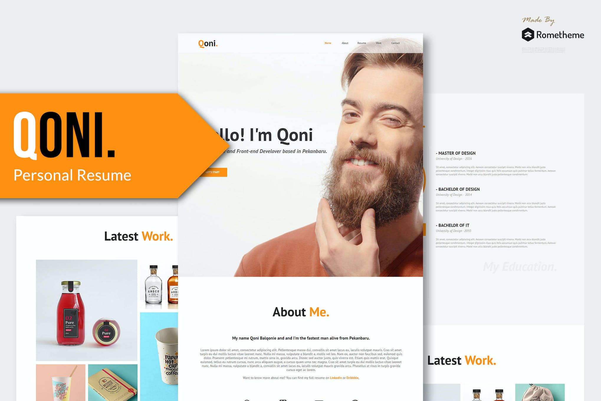 QONI – Personal Resume HTML Template