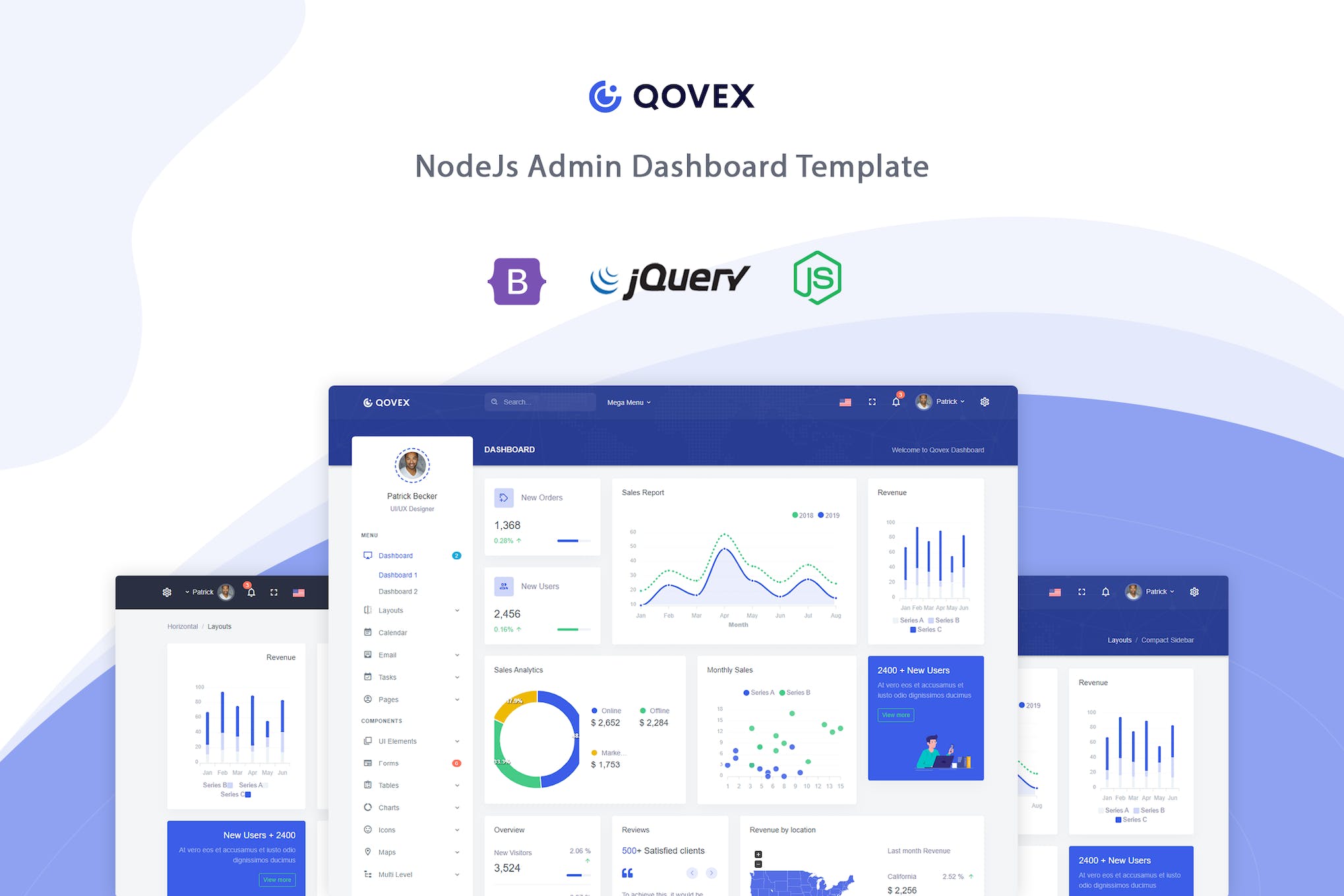 Qovex – Nodejs Admin & Dashboard Template