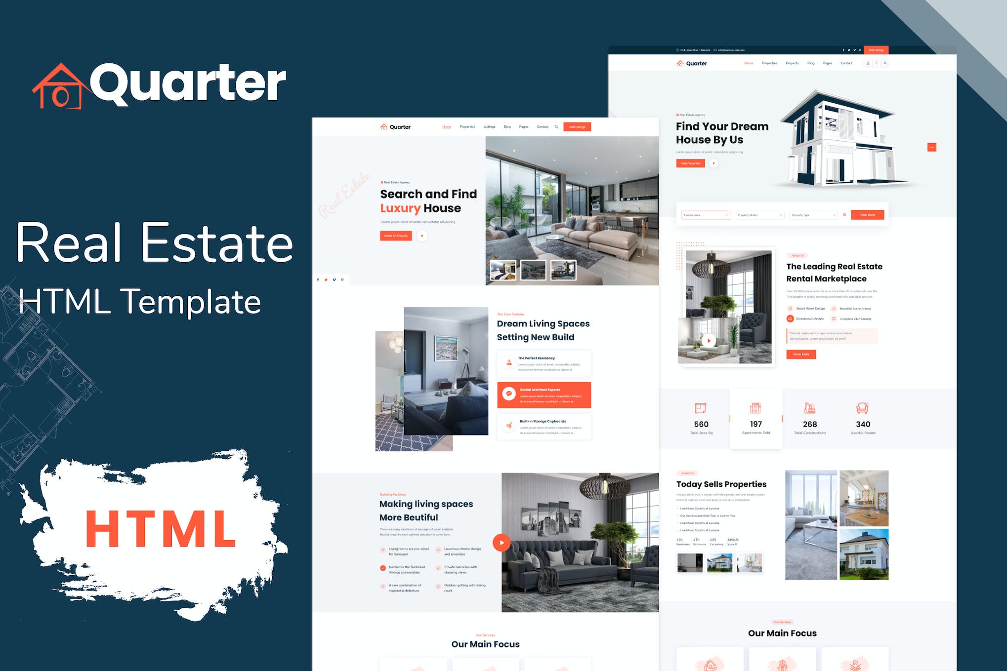 Quarter – Real Estate Bootstrap HTML Template