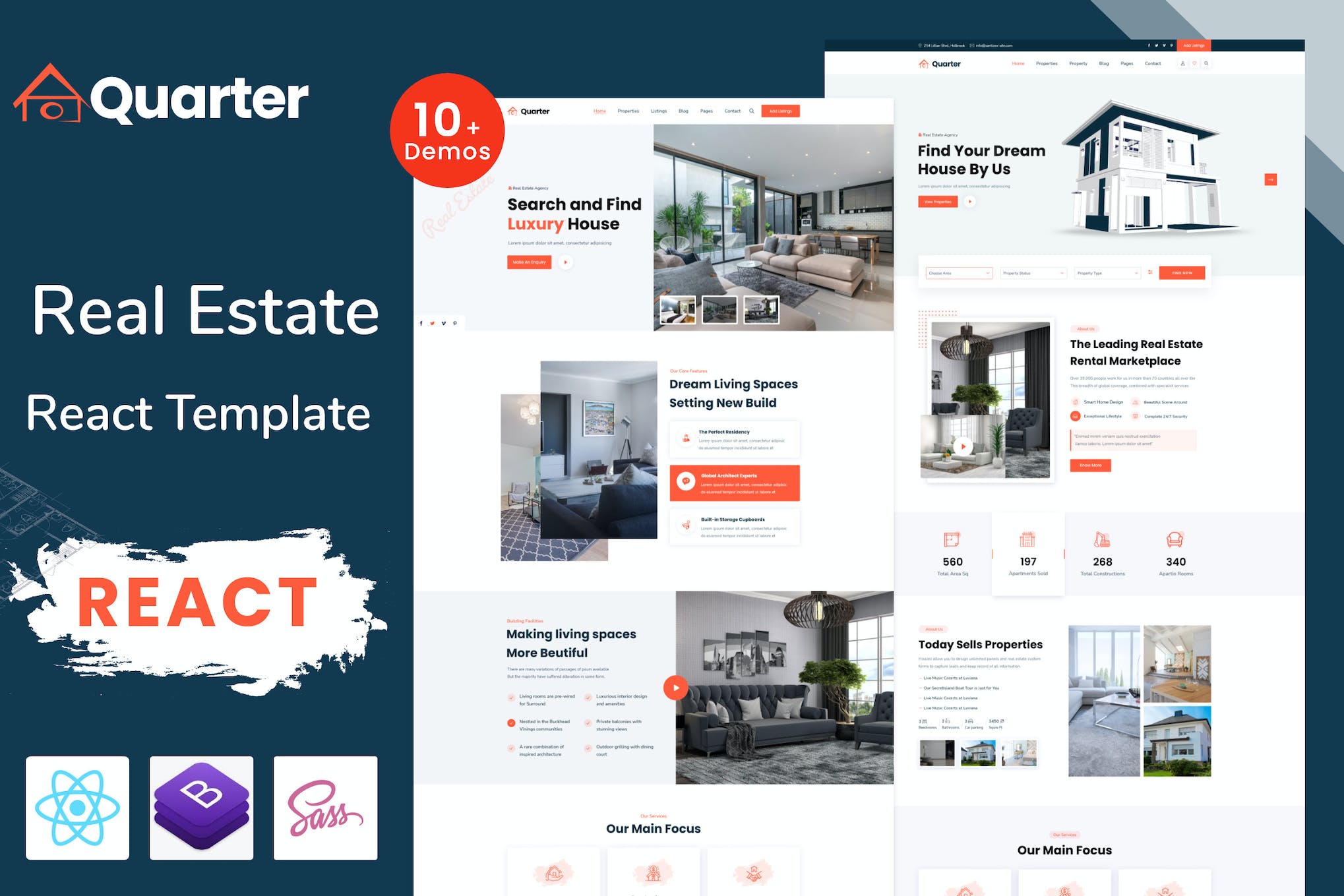 Quarter – Real Estate React Template