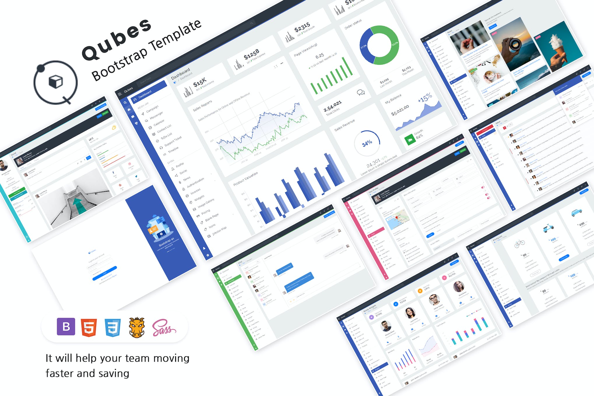 Qubis – Multipurpose Bootstrap Admin Template