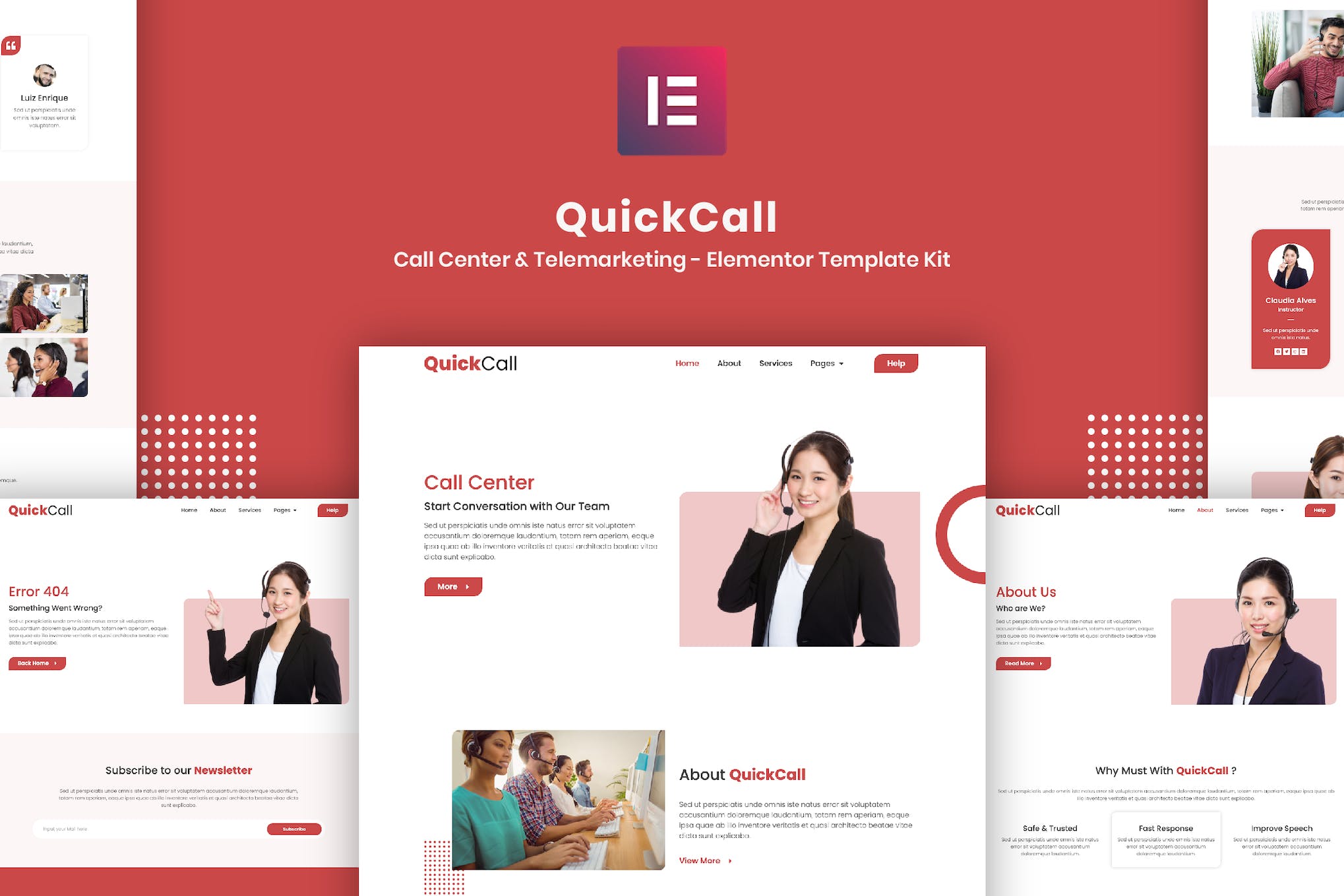 Quick Call – Call Center Elementor Template Kit