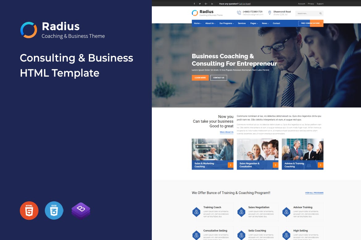 Radius – Consulting & Business HTML Template