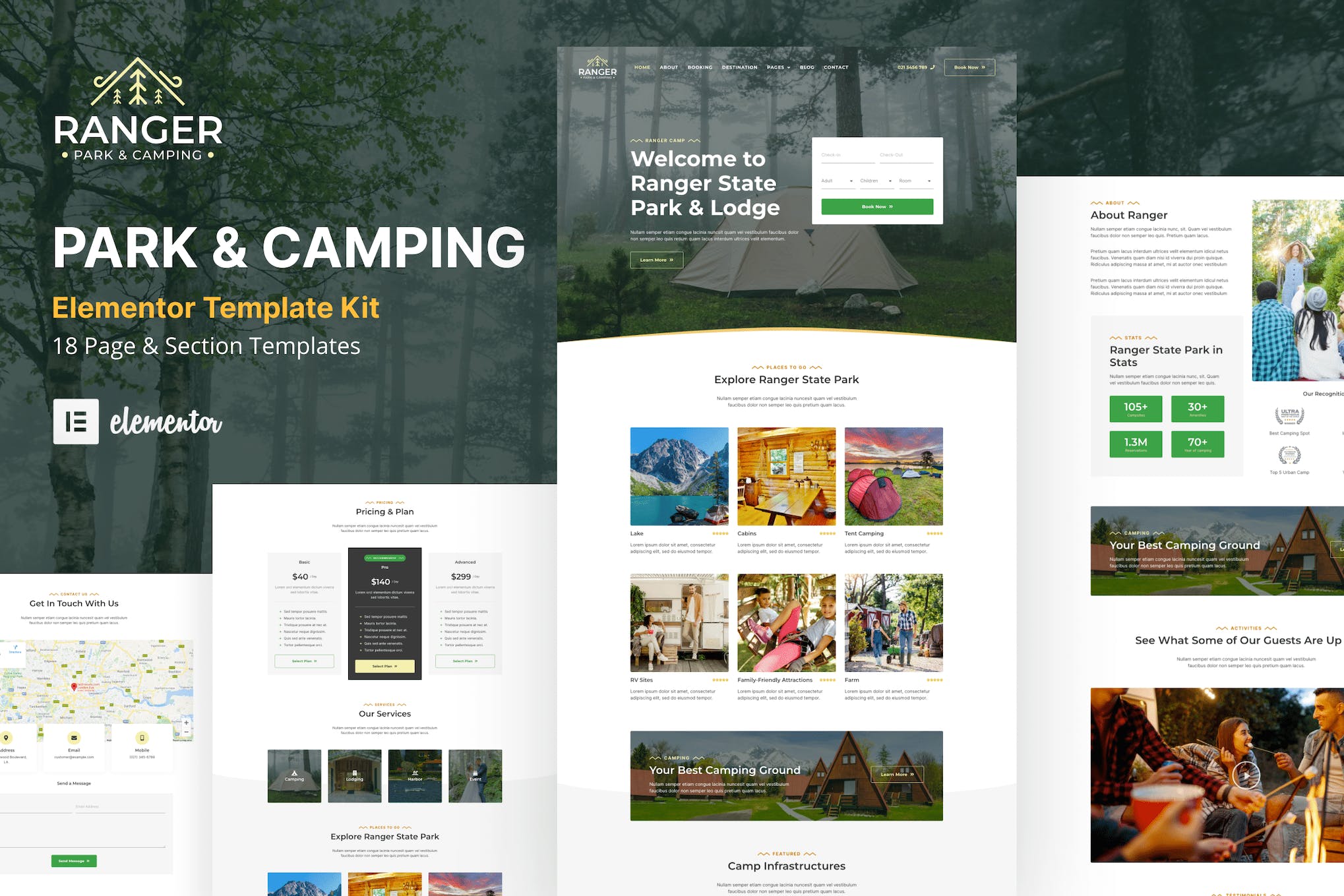 Ranger – Camping & Adventure  Elementor Template Kit