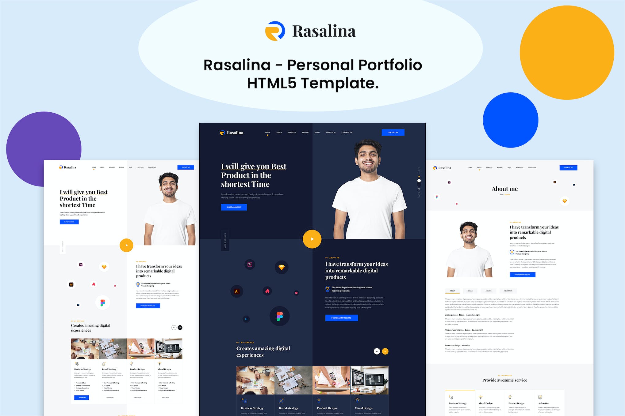 Rasalina – Personal Portfolio HTML5 Template