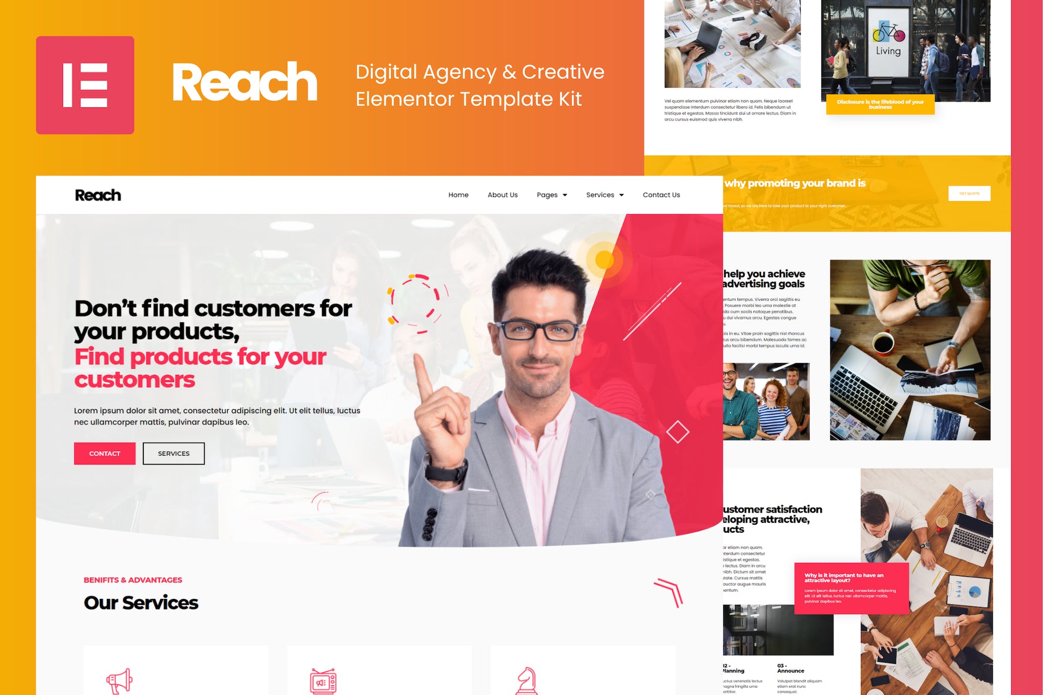 Reach – Digital Agency & Creative Elementor Template Kit