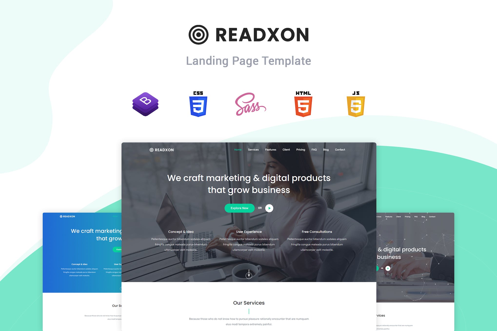 Readxon – Landing Page Template