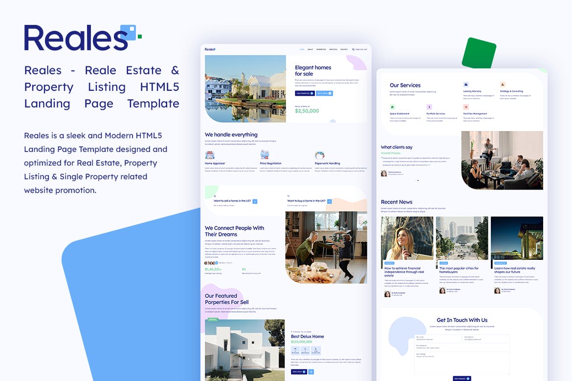 Reales – Real Estate Listing HTML Landing Page