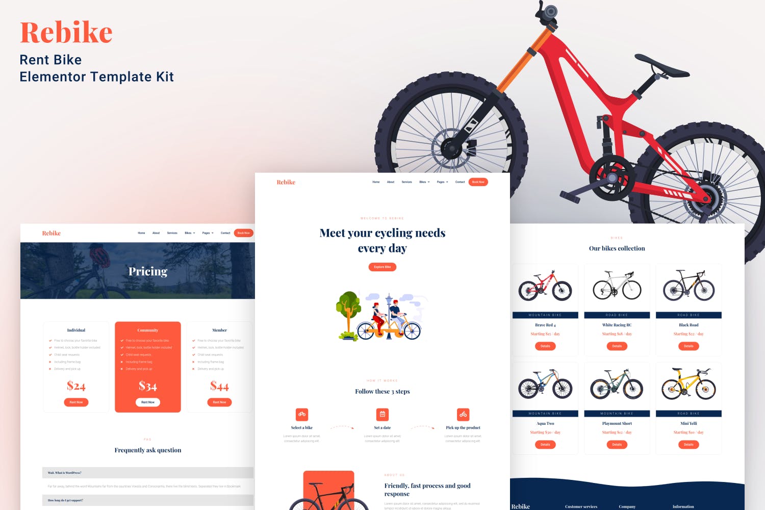 Rebike – Rent Bike Elementor Template Kit