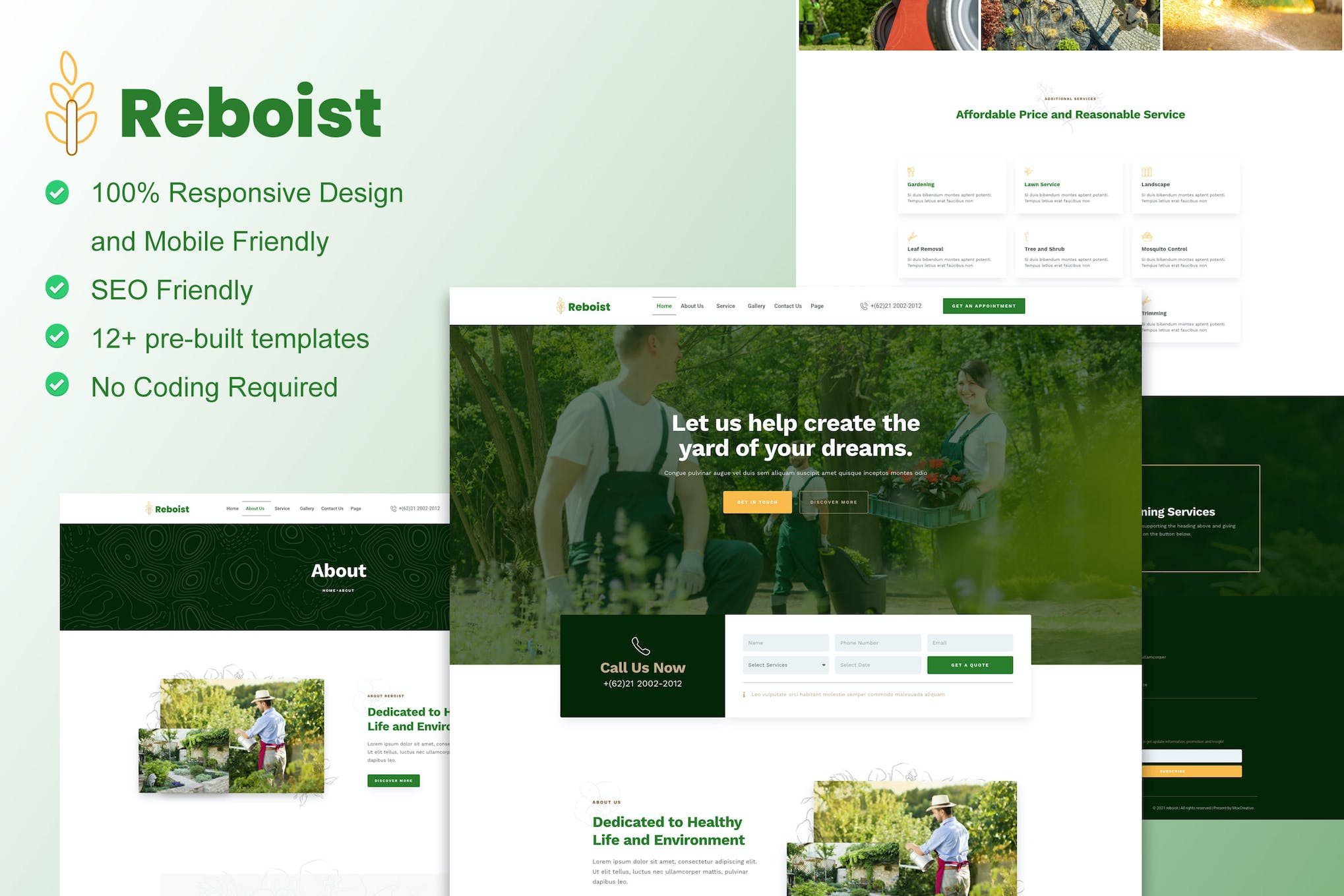 Reboist – Landscape & Gardening Elementor Template Kit