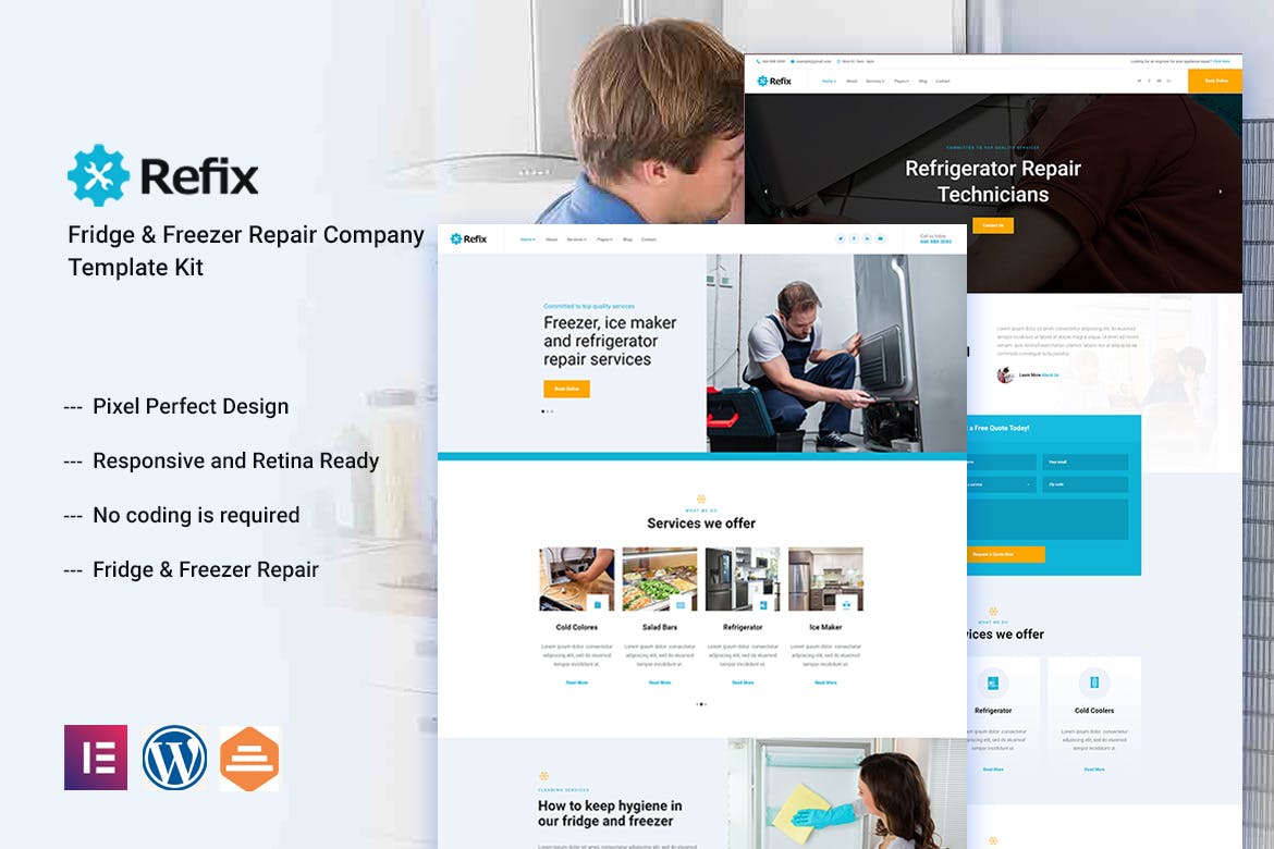 Refix – Appliance Repair Company Elementor Template Kit