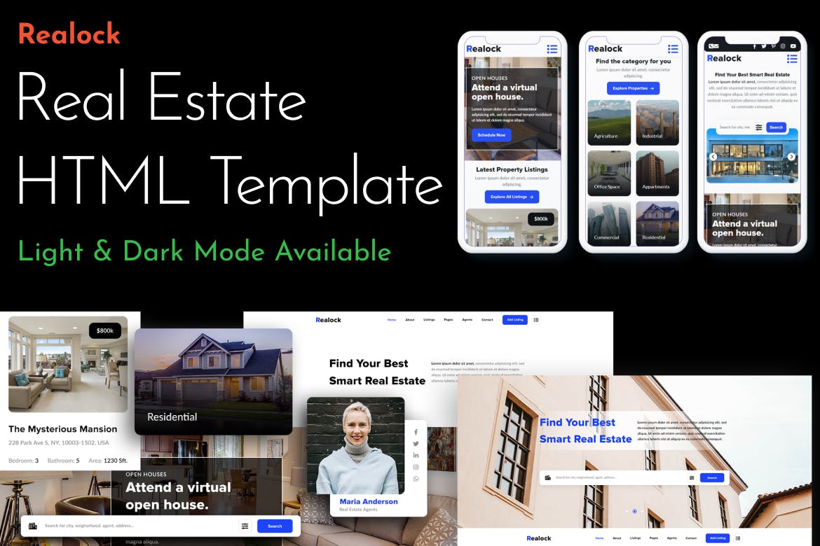 Relock – Real Estate One Page HTML Template