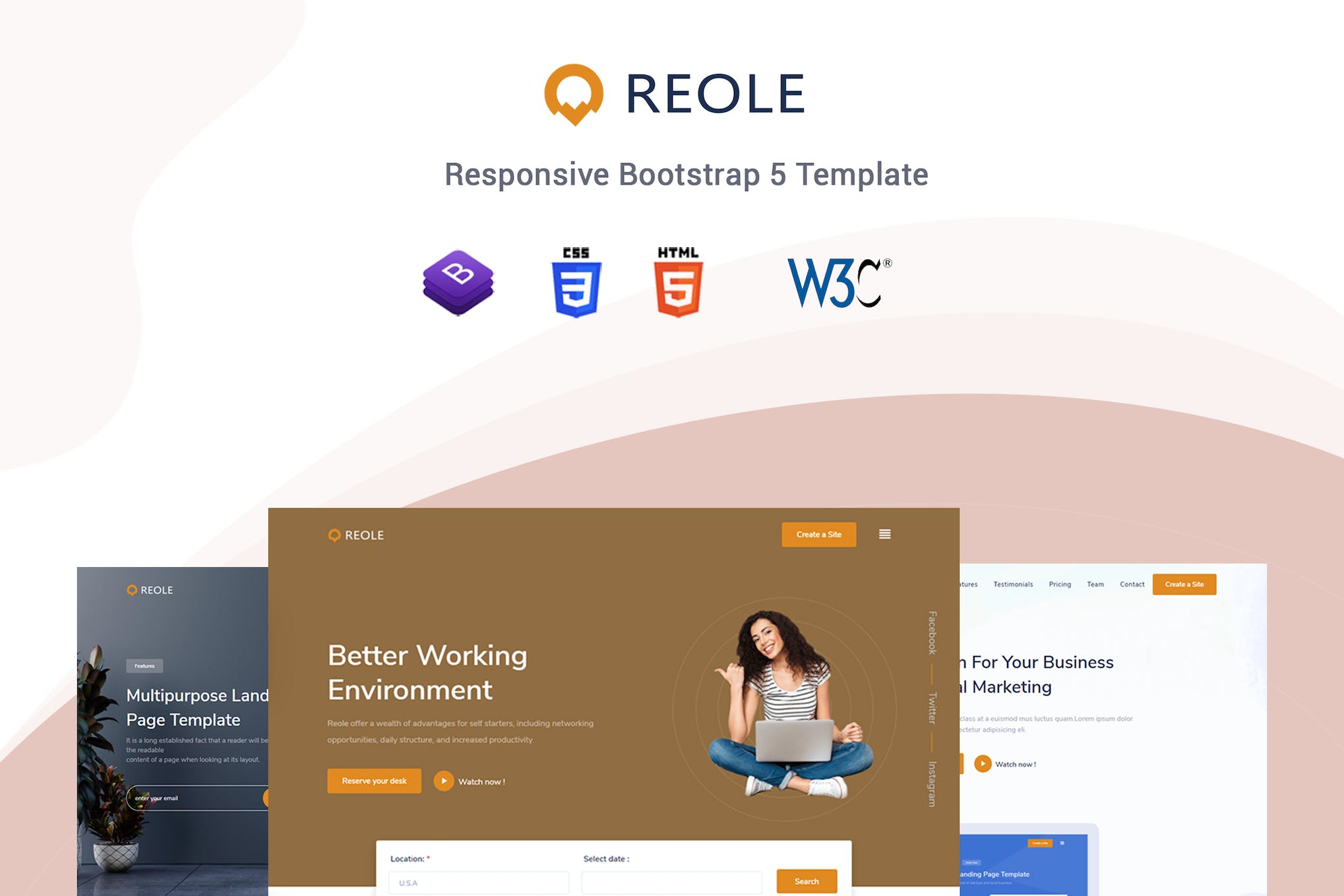 Reole – Responsive Landing Page Template