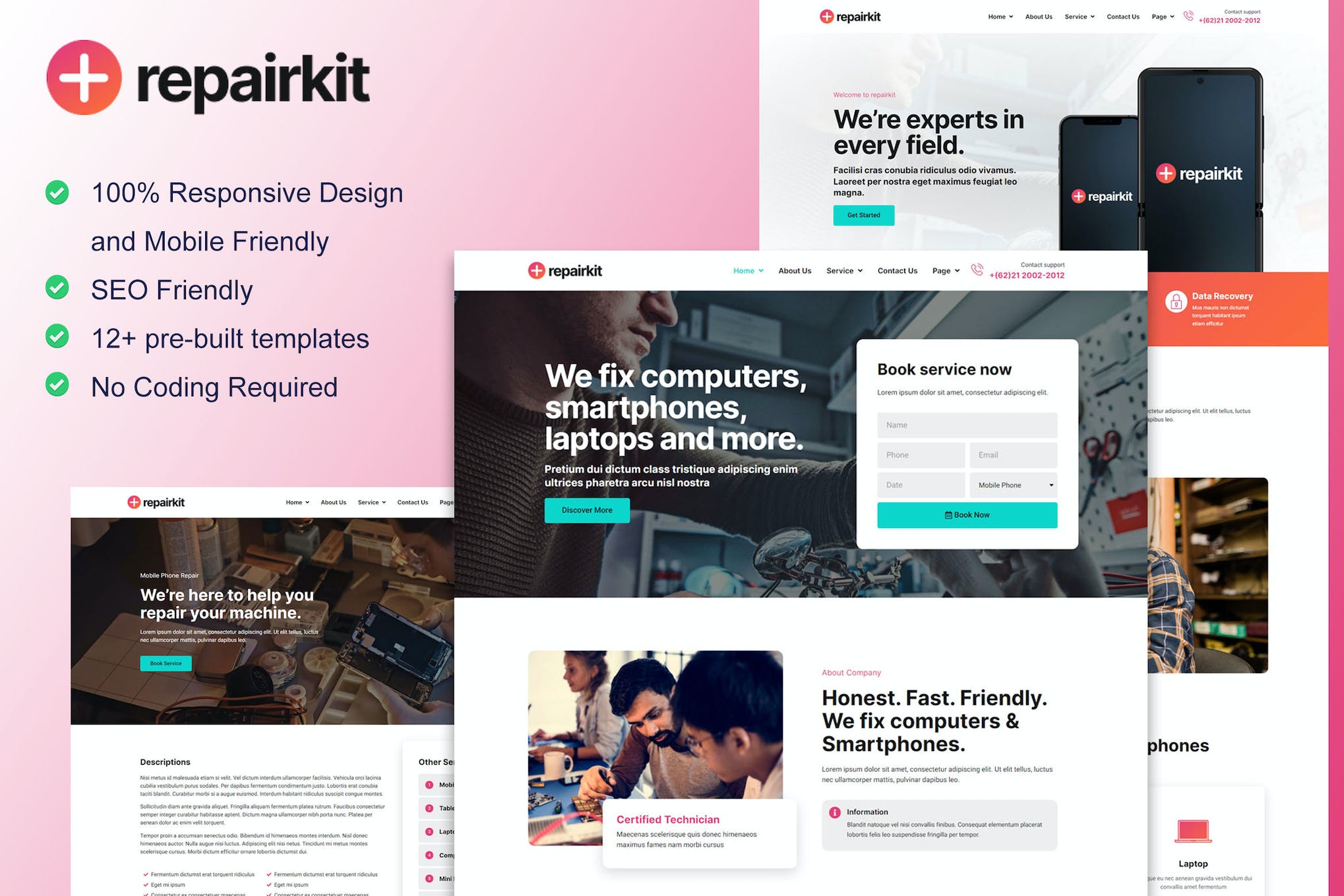 RepairKit – Mobile Phone & Computer Repair Elementor Template Kit