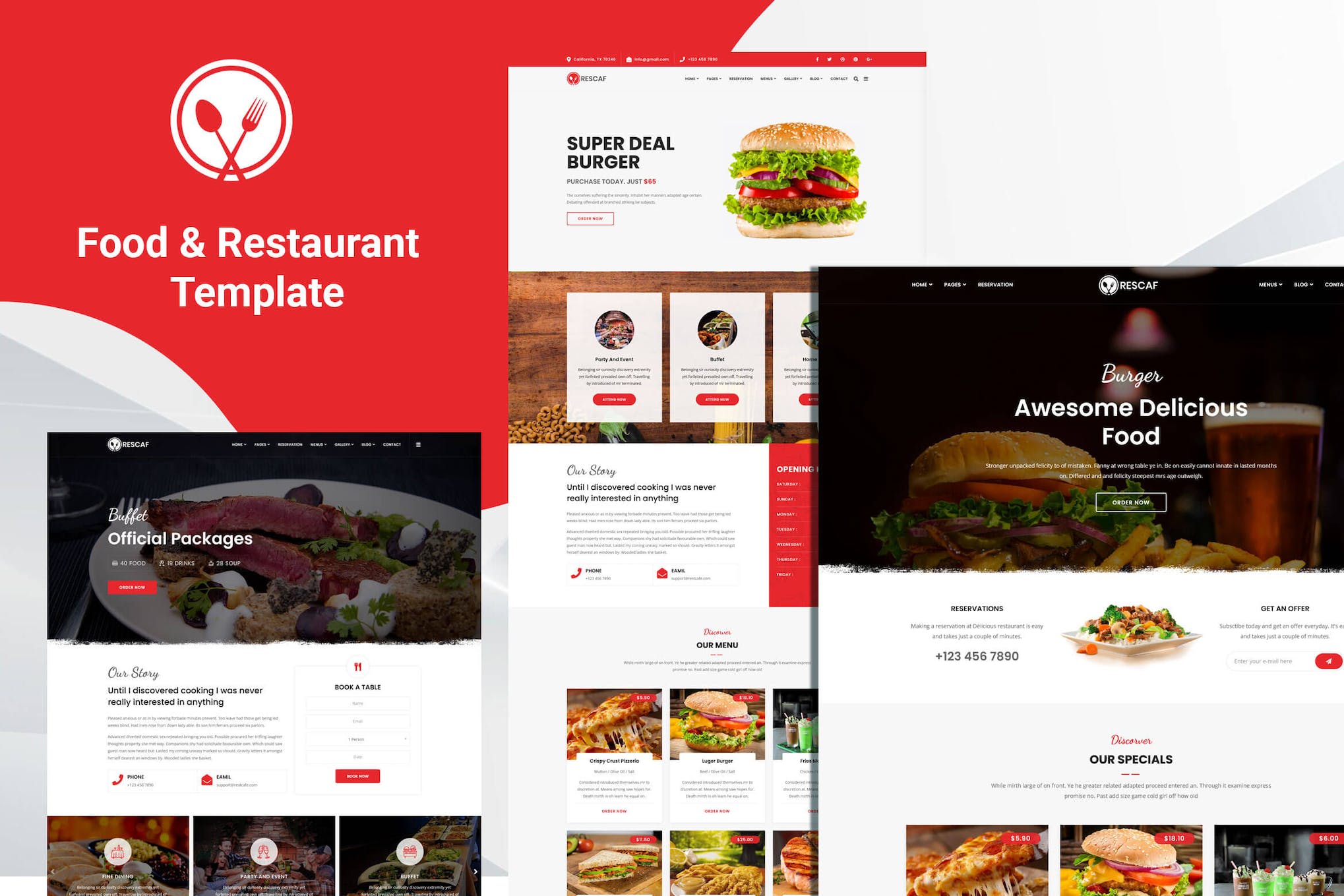 Rescaf – Food & Restaurant Template