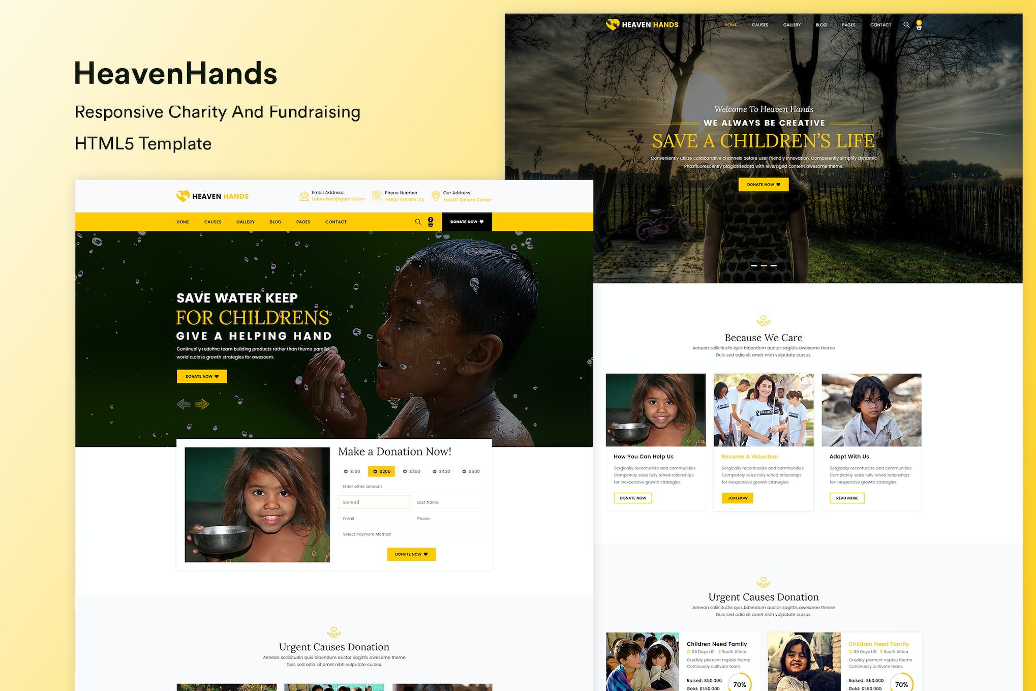 Responsive Charity & Fundraising HTML5 Template