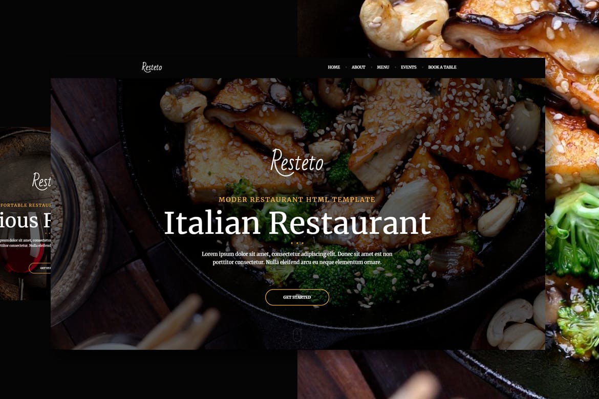 Resteto – One-page Restaurant Premium Template