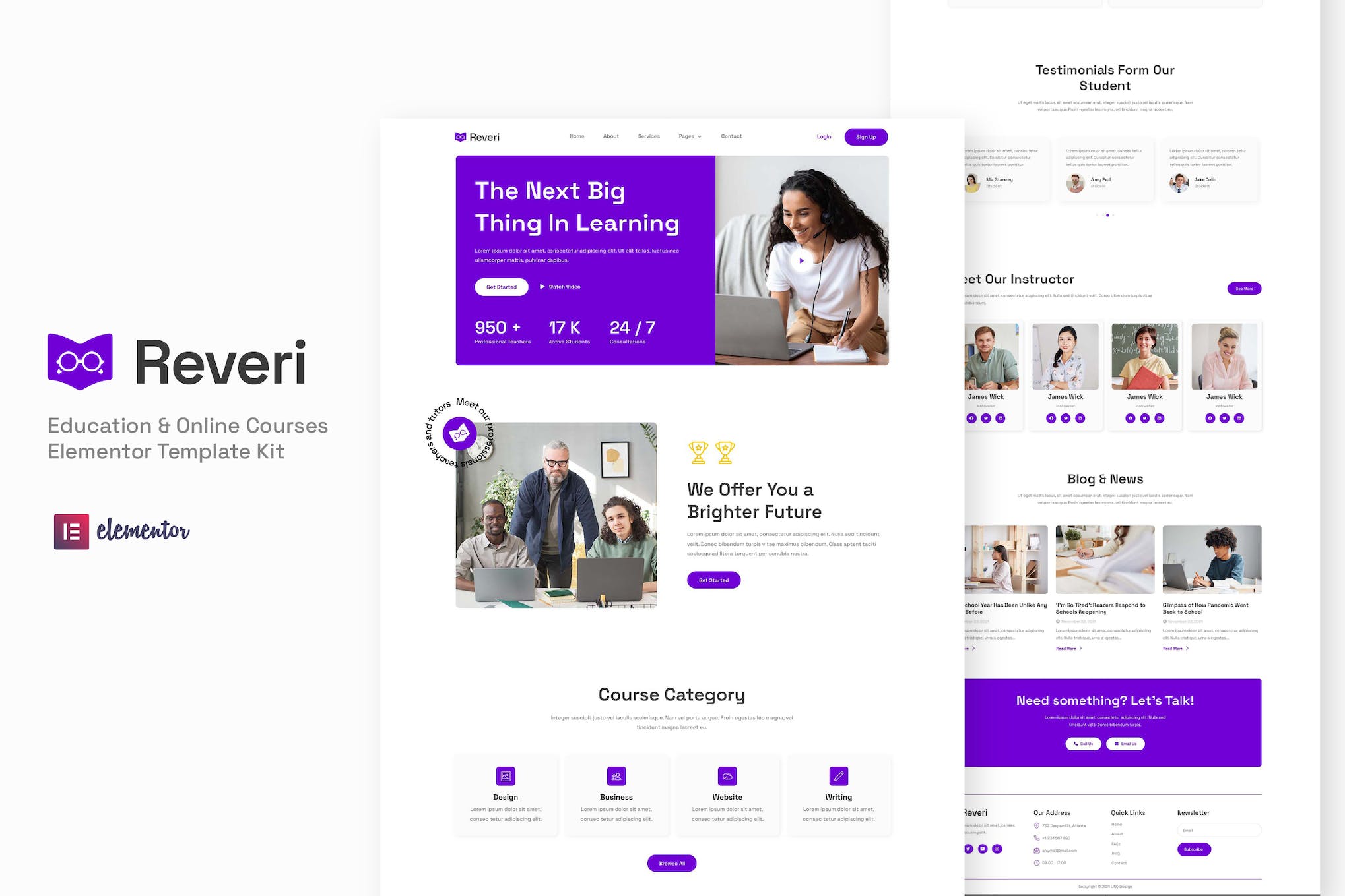 Reveri – Education & Online Courses Elementor Template Kit