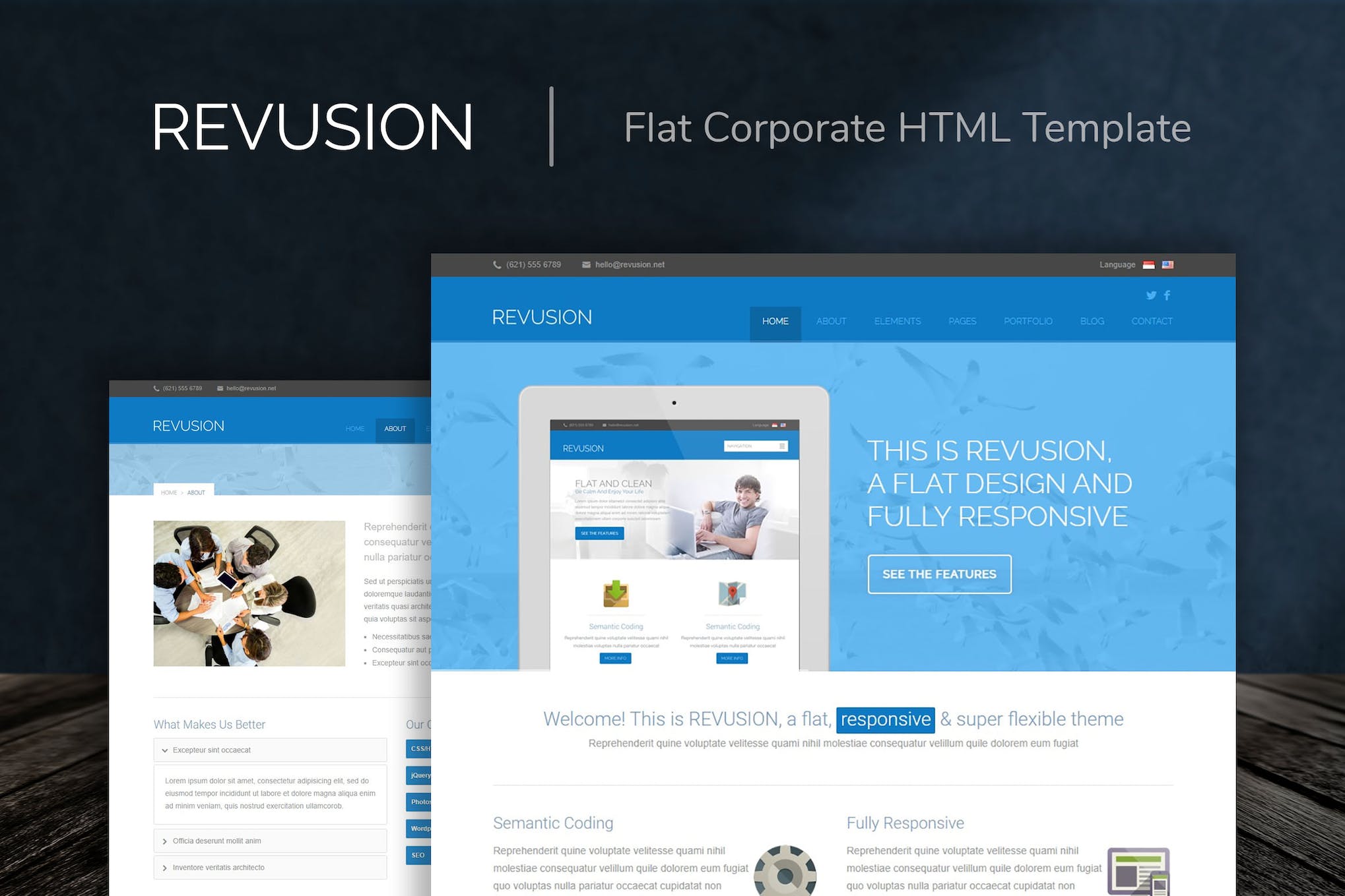 Revusion – Flat Corporate HTML Template