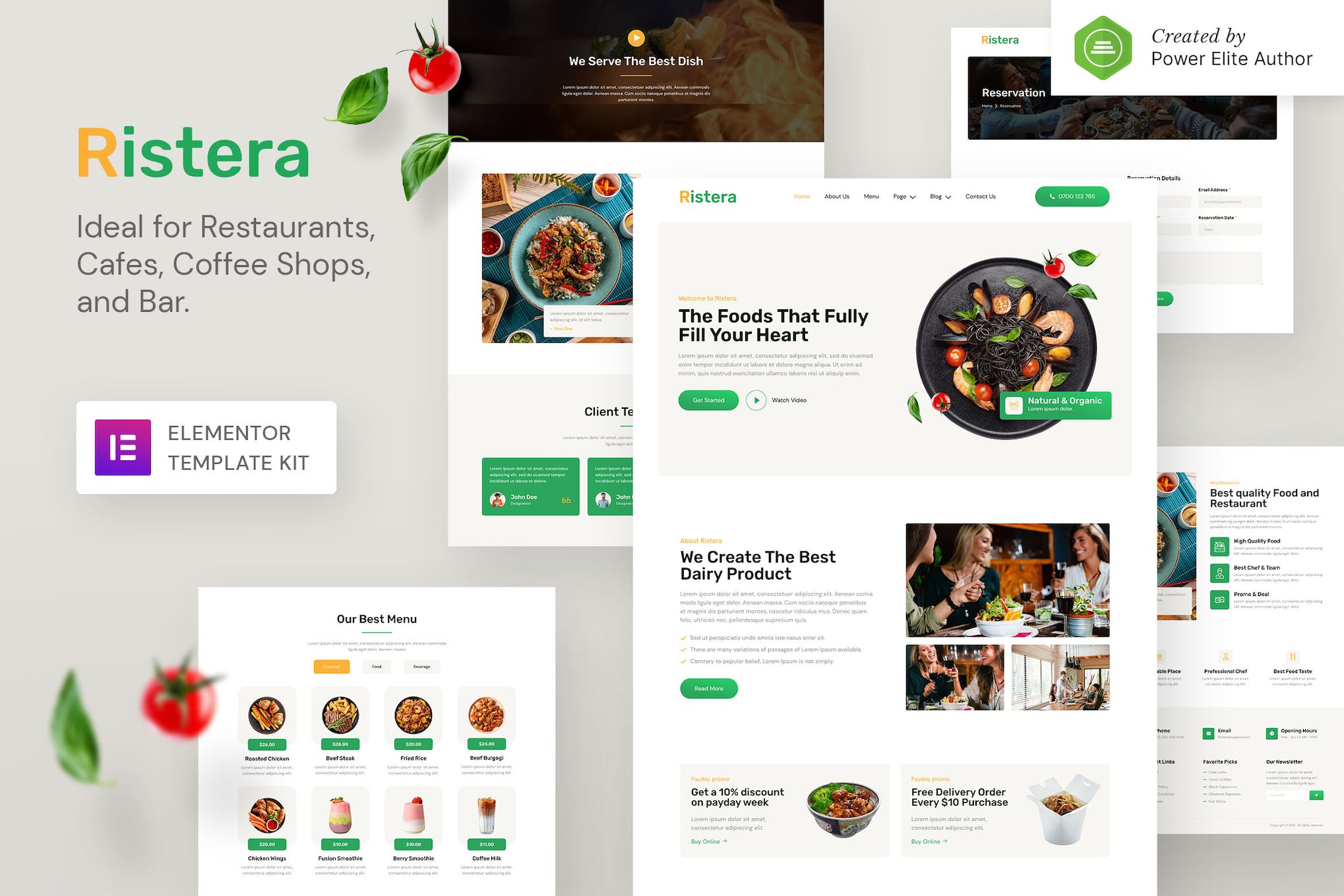 Ristera – Restaurant & Cafe Elementor Template Kit