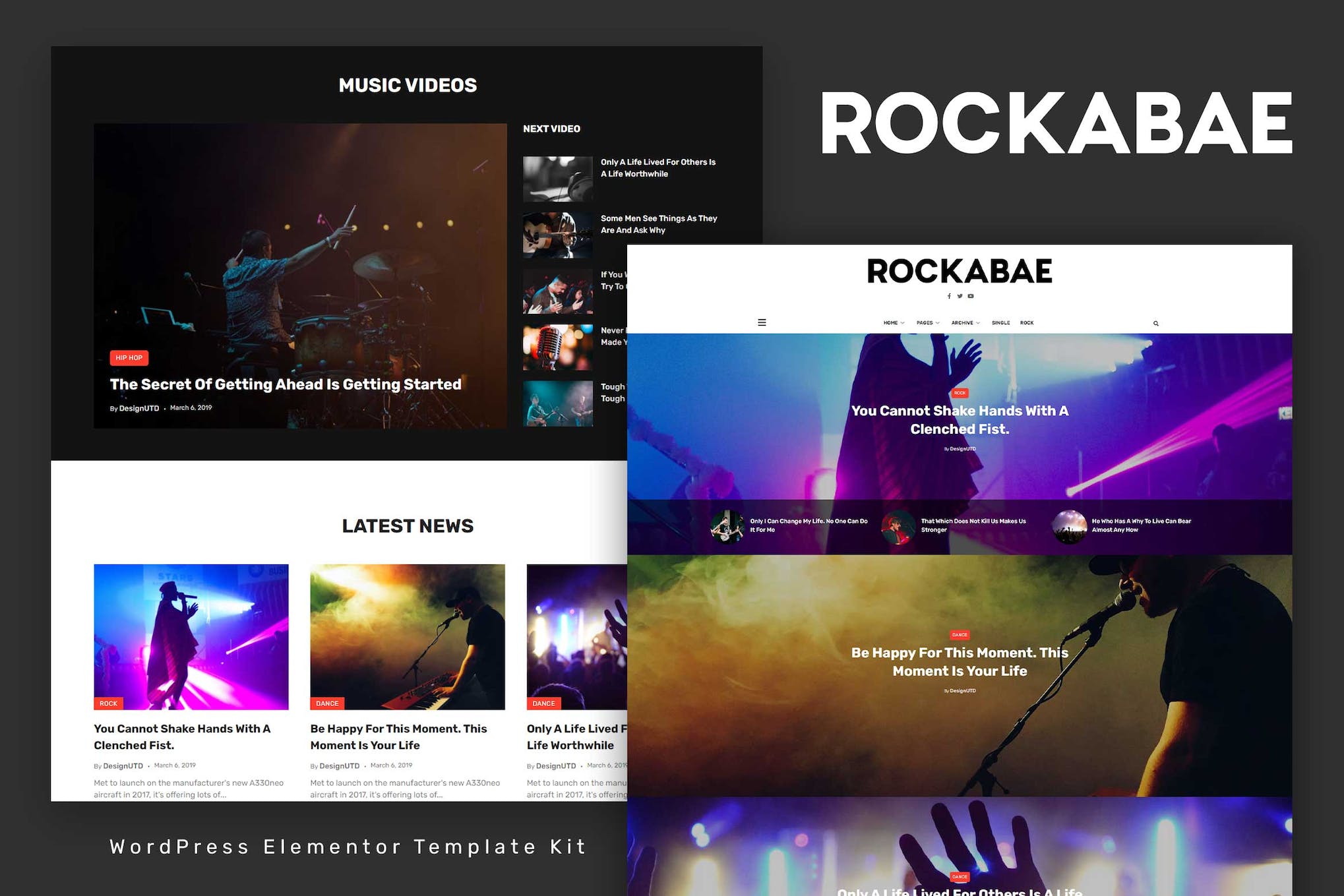 Rockabae – Music Blog & Magazine Elementor Template Kit