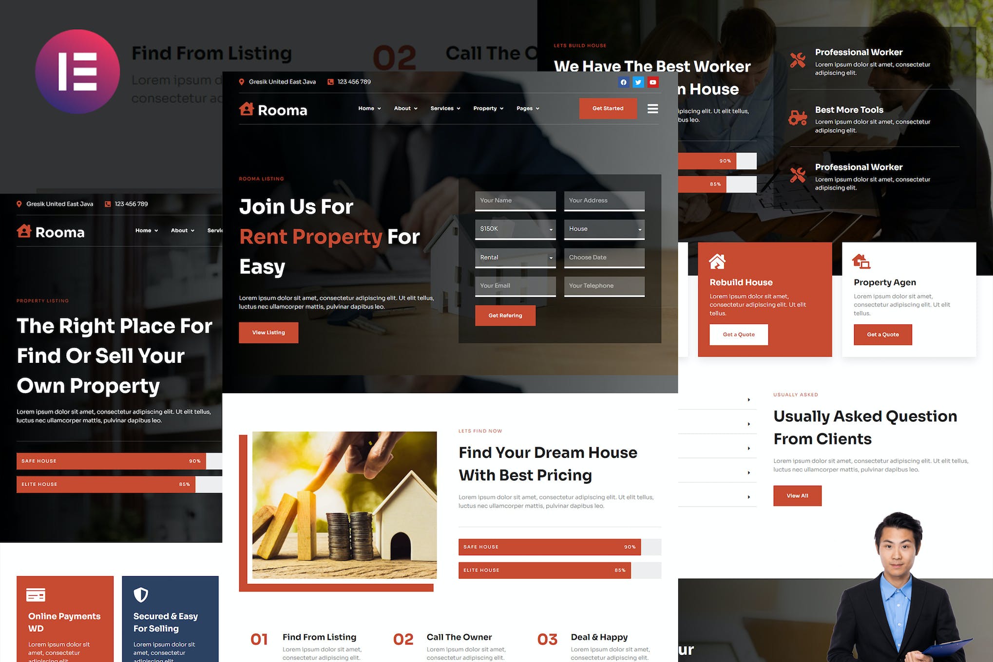 Rooma – Real Estate & House Developer Elementor Template Kit