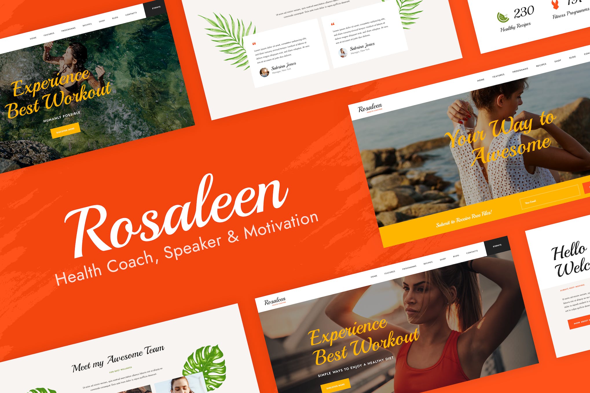 Rosaleen – Health Coach & Motivational Speaker Elementor  Template Kit