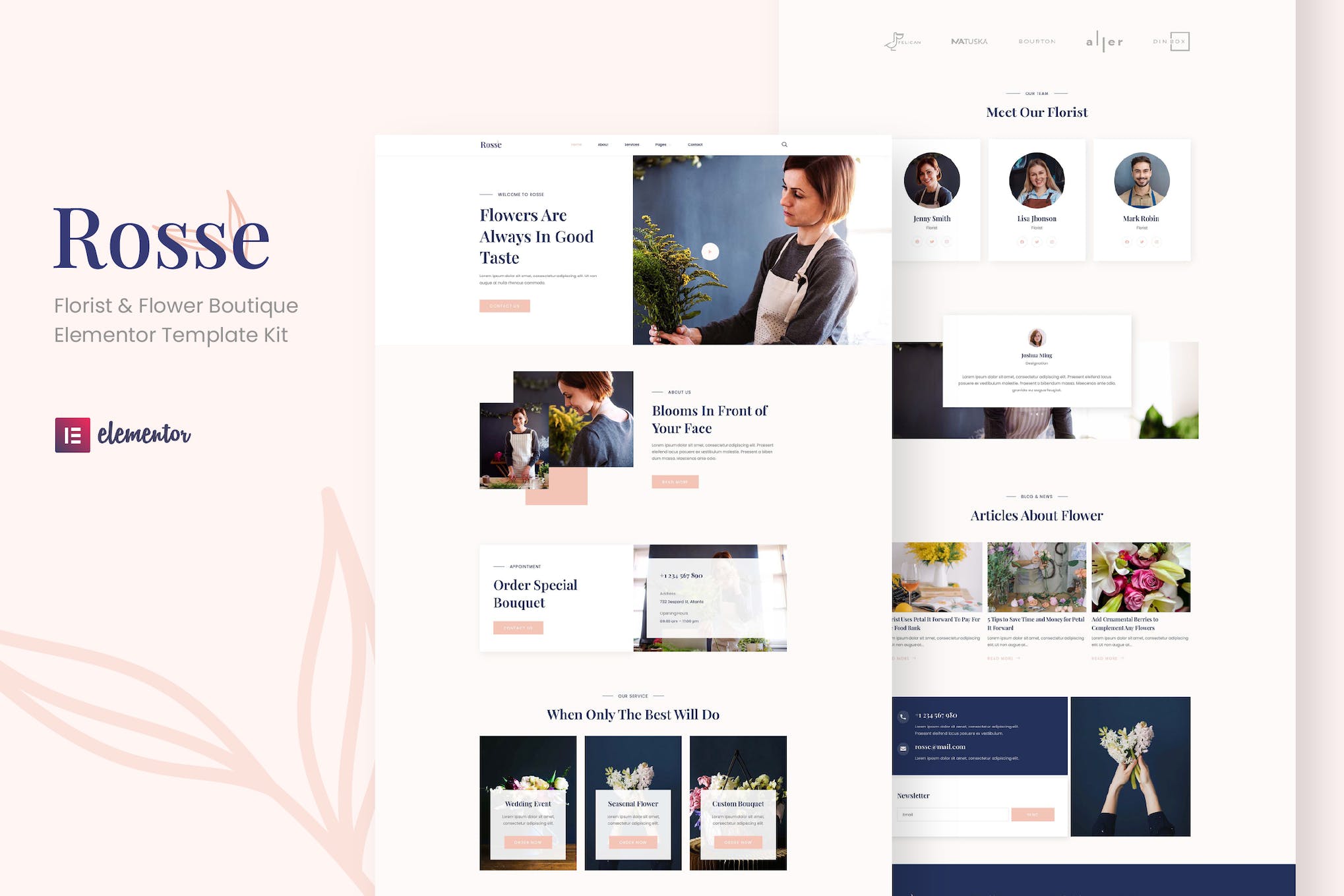Rosse – Florist & Flower Boutique Elementor Template Kit