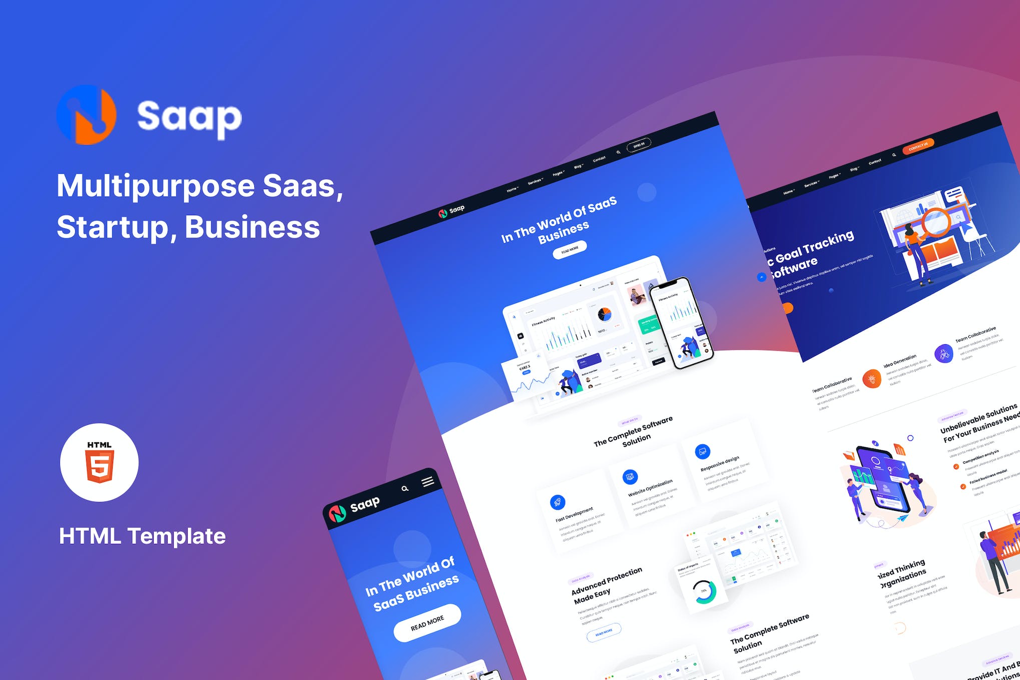 Saap – Saas & Software HTML Template