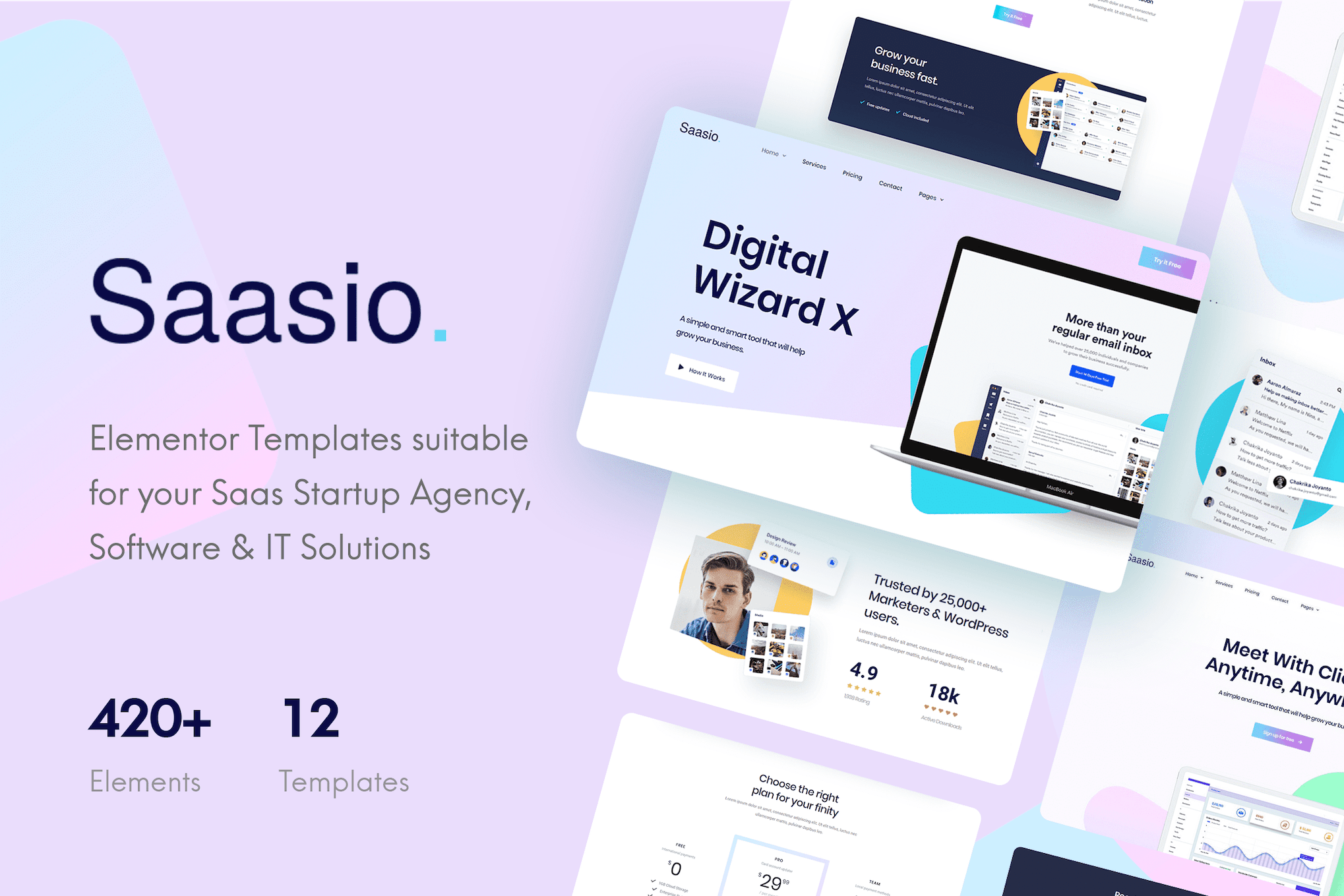 Saasio – Saas & Startup Elementor Template Kit