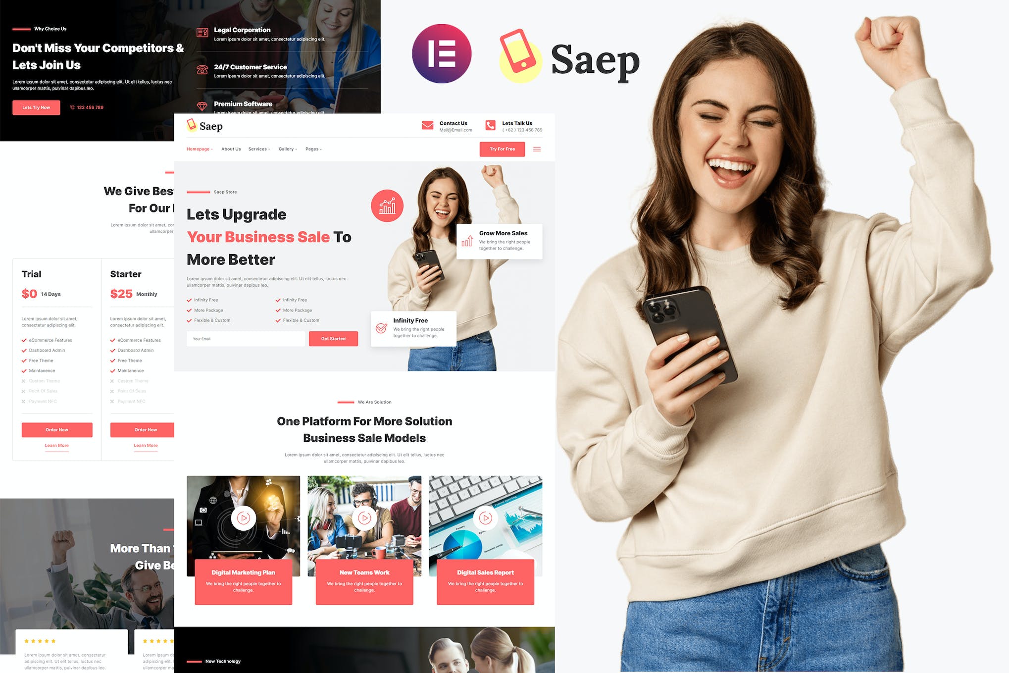 Saep – eCommerce App SaaS Showcase Elementor Template Kit