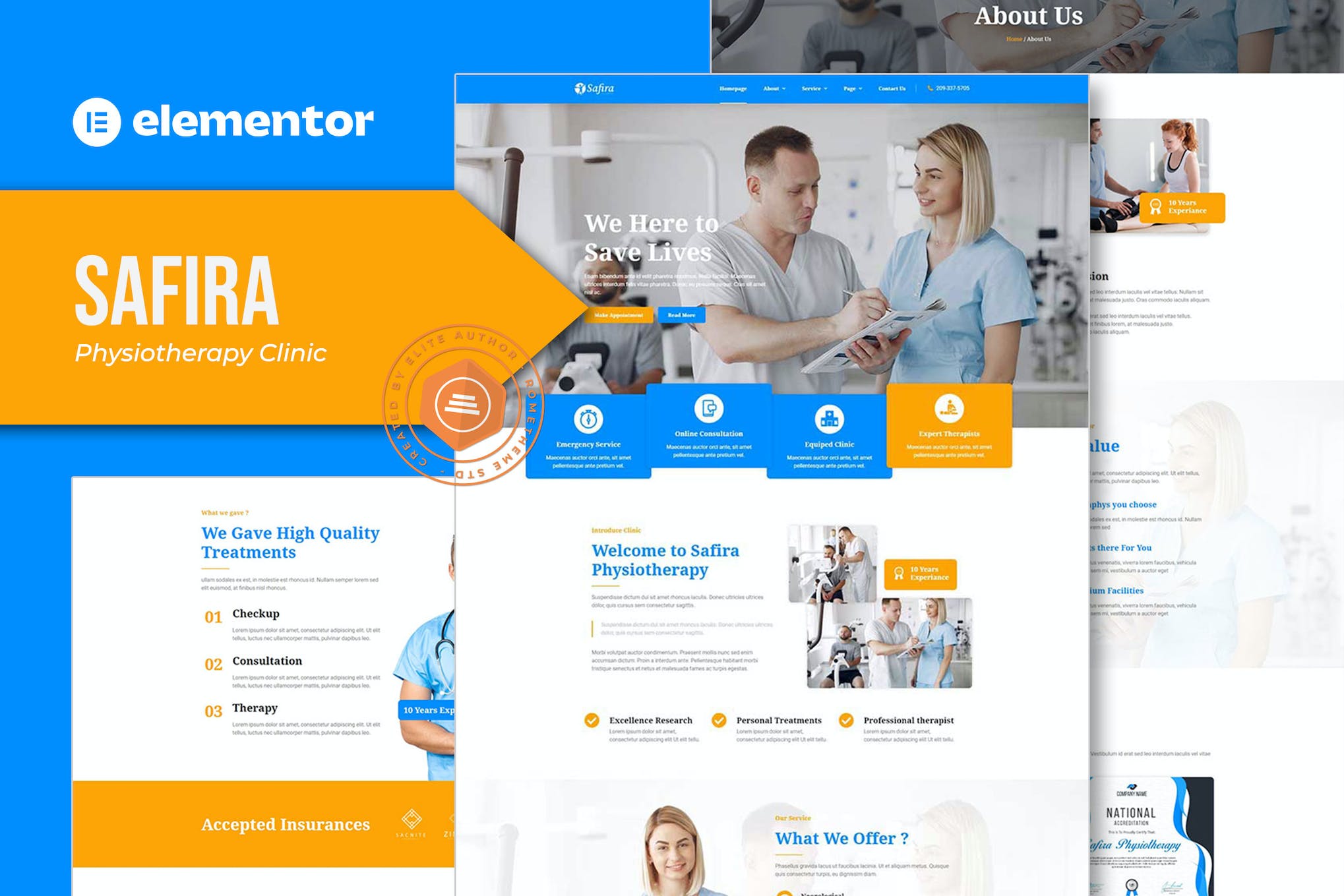 Safira – Physiotherapy Elementor Template Kit