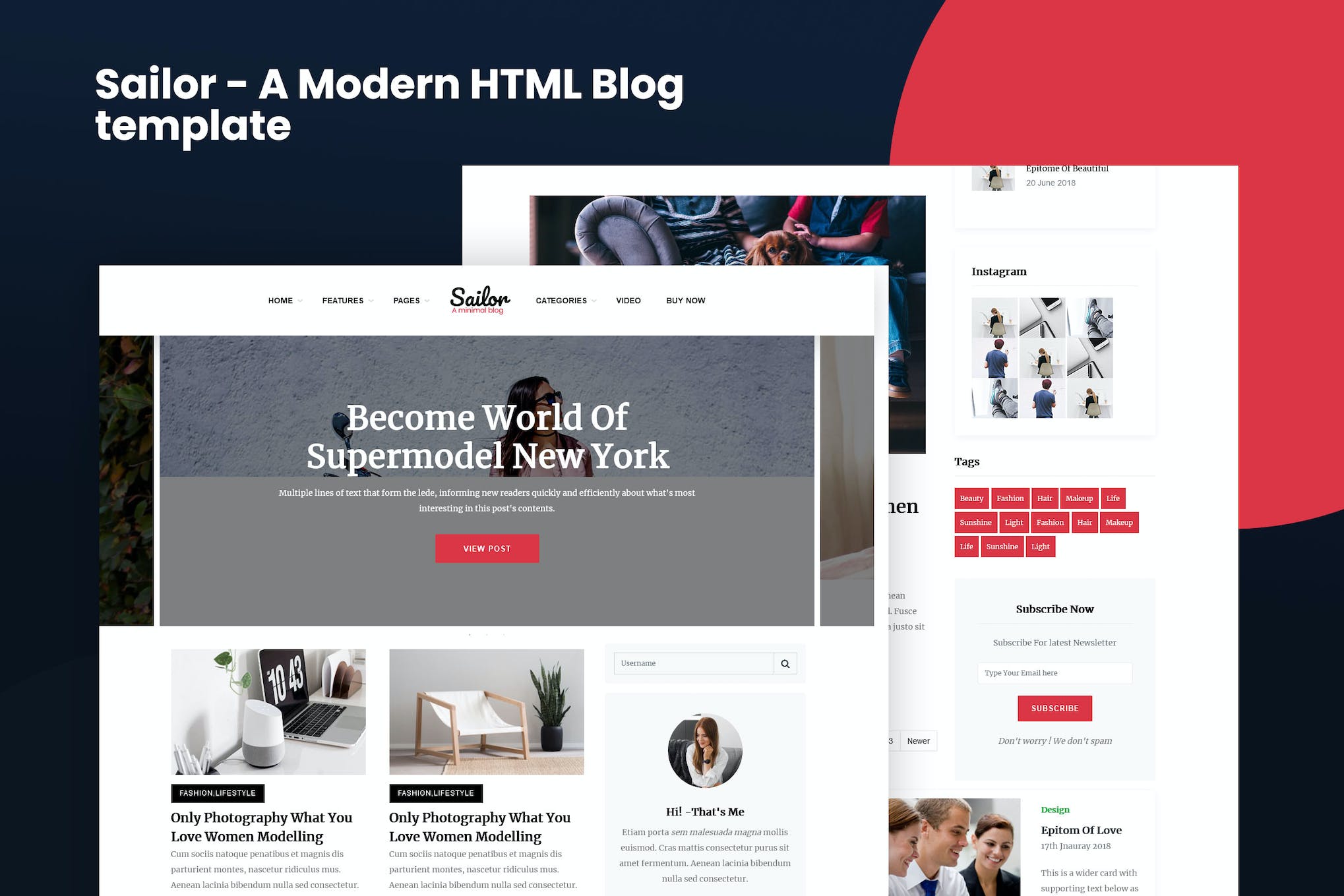 Sailor – A Modern HTML Blog Template