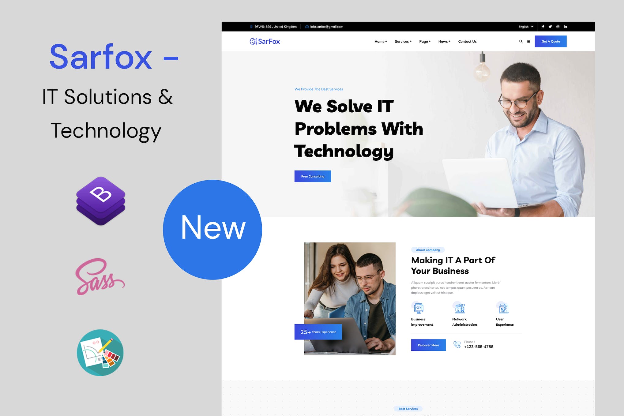 Sarfox – IT Solutions & Technology HTML Template