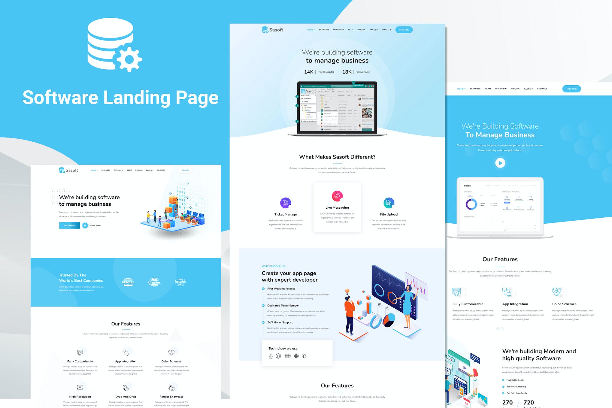 Sasoft – Software Landing Page