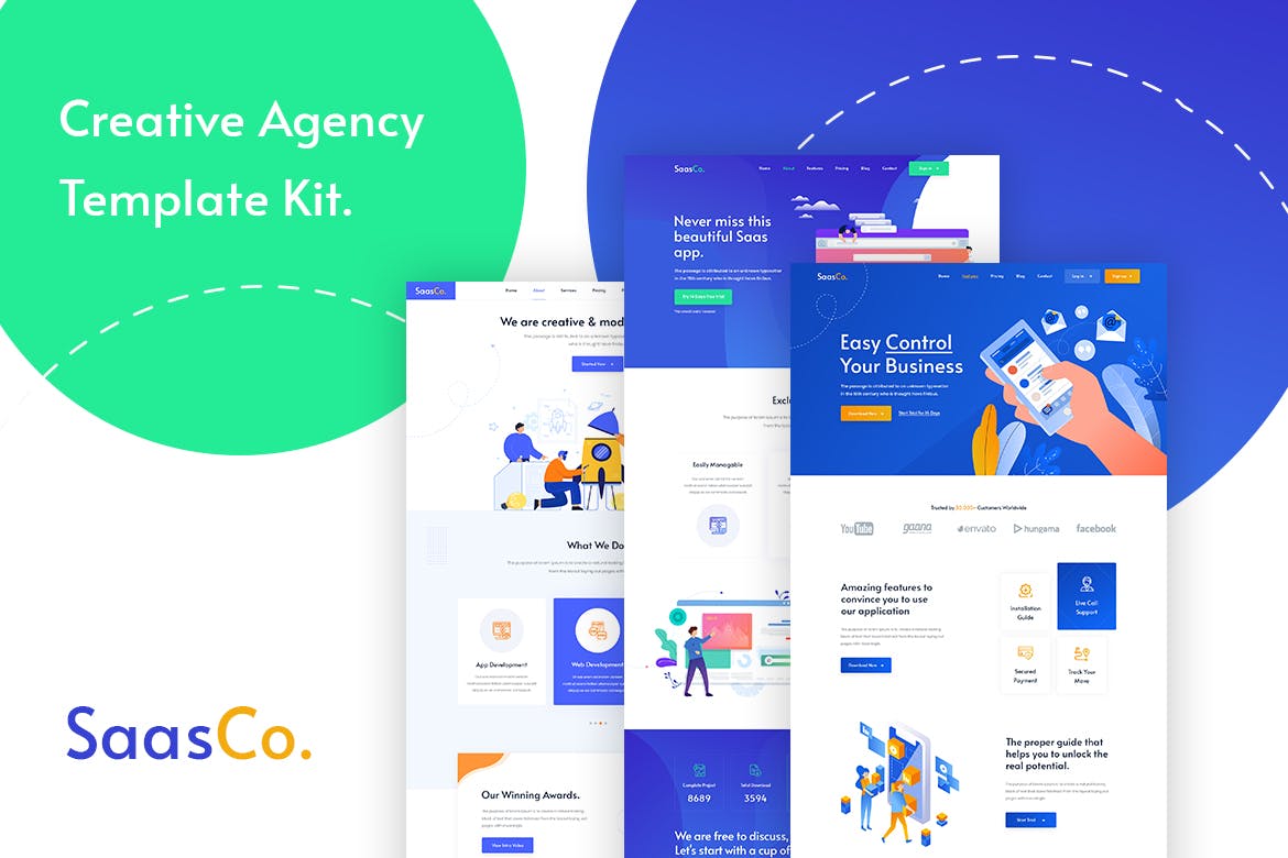 SassCo –  App Landing & Startup Elementor Template Kit