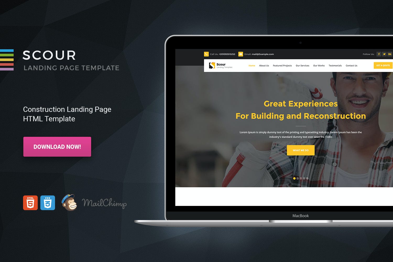 Scour – Construction HTML Page Template