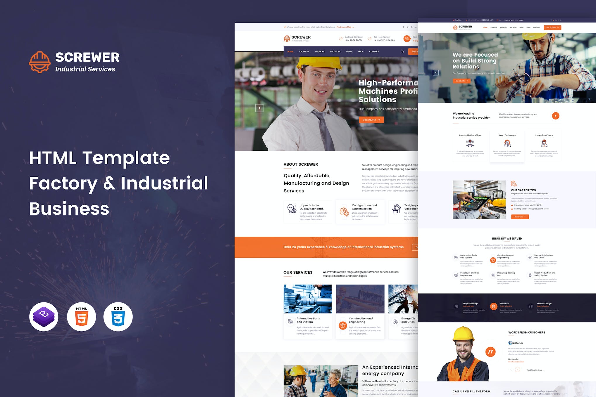 Screwer – Factory & Industrial Business Template