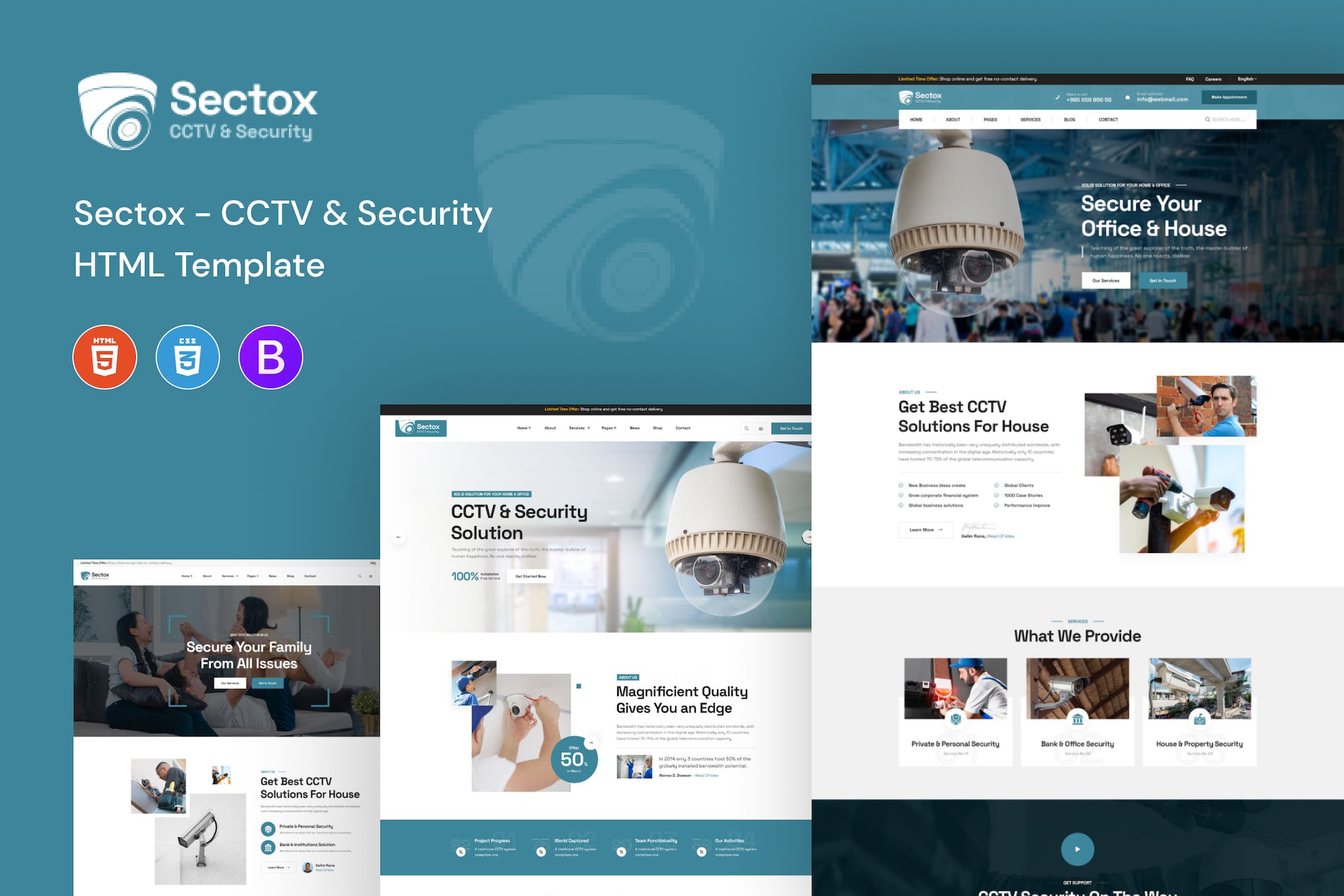 Sectox – CCTV & Security HTML Template