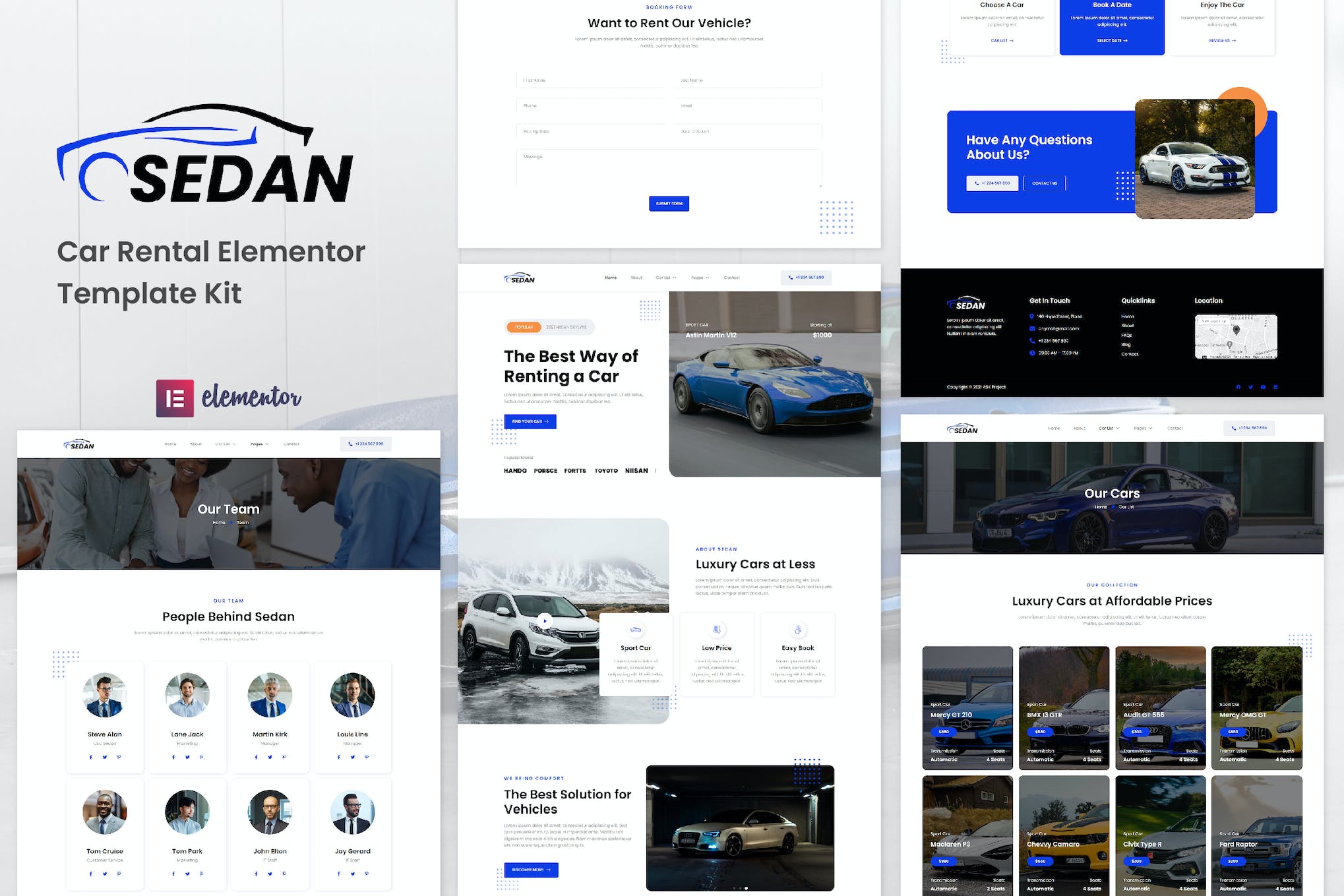 Sedan – Car Rental Elementor Template Kit