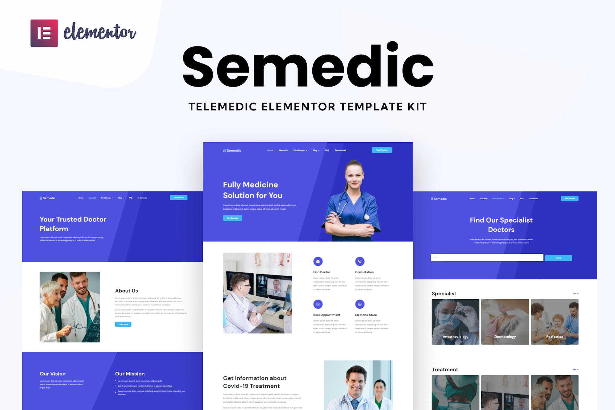 Semedic – Doctor Telehealth Elementor Template Kit