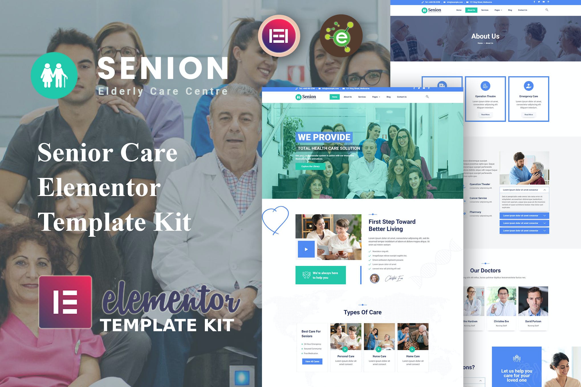 Senion – Senior Care Elementor Template Kit