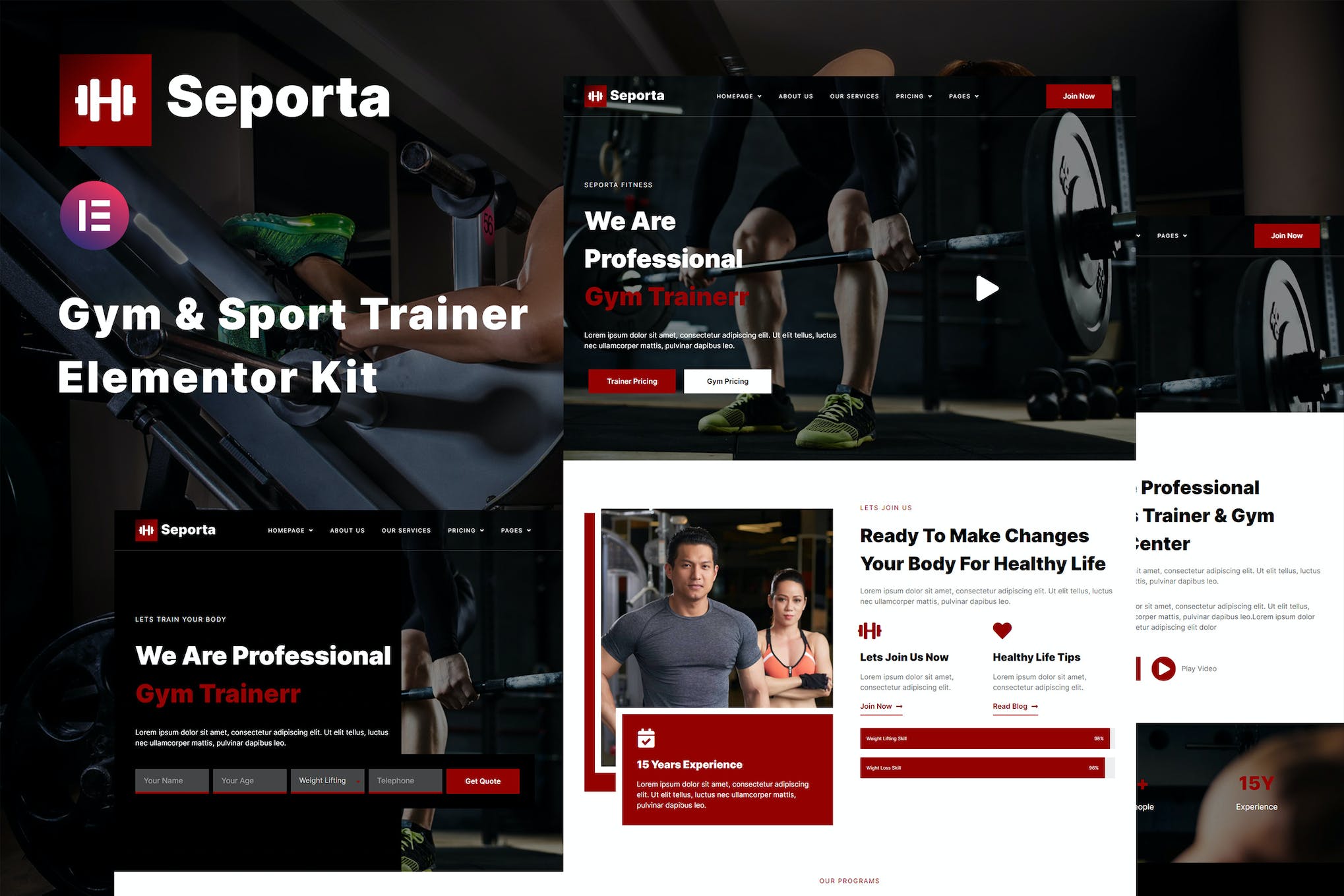 Seporta – Gym & Fitness Elementor Template Kit