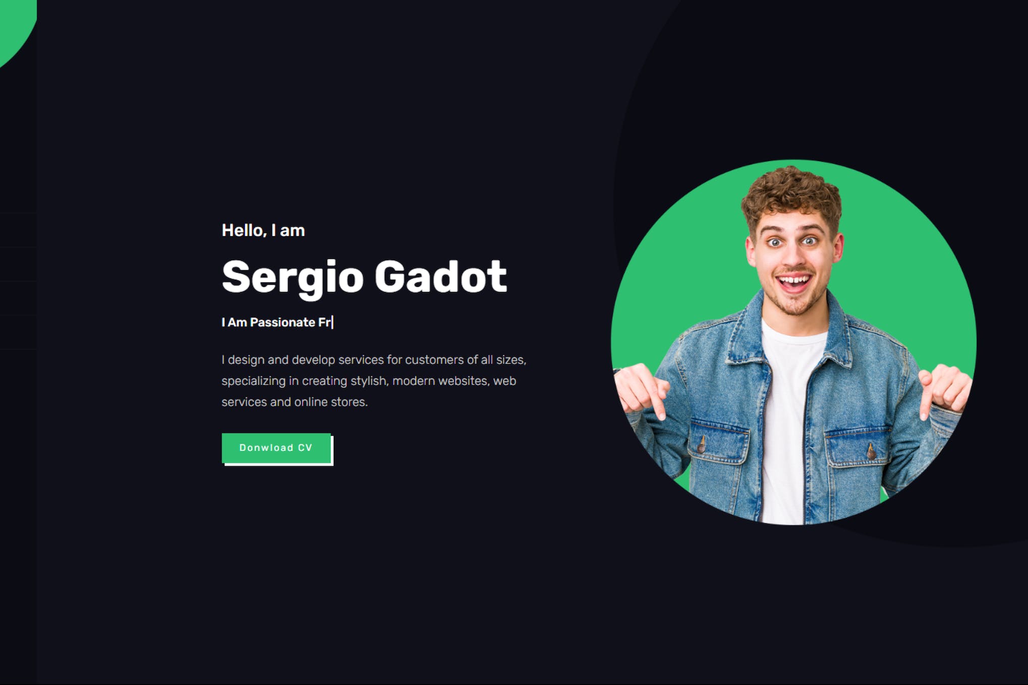 Sergio – Personal Portfolio React NextJS Template