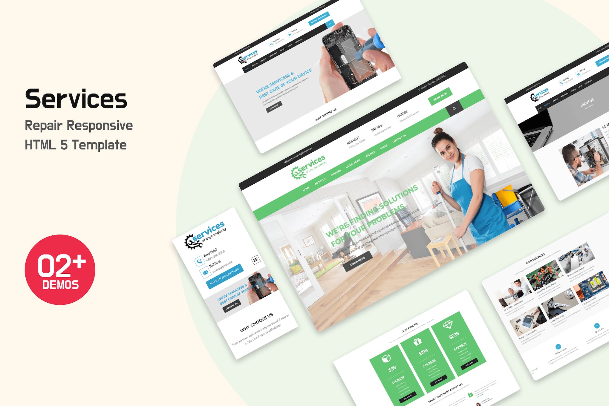 Services – Repair Responsive HTML 5 Template