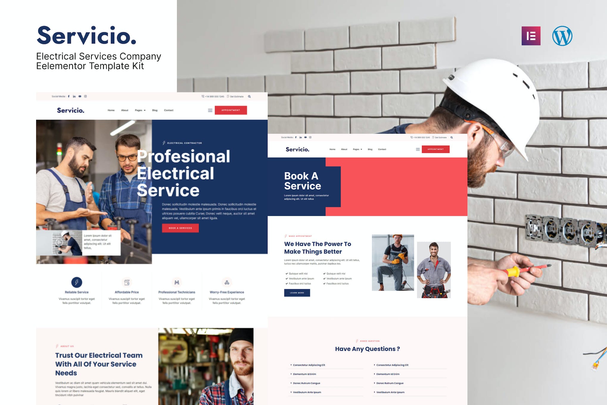 Servicio – Electrician & Electrical Services Template Kit