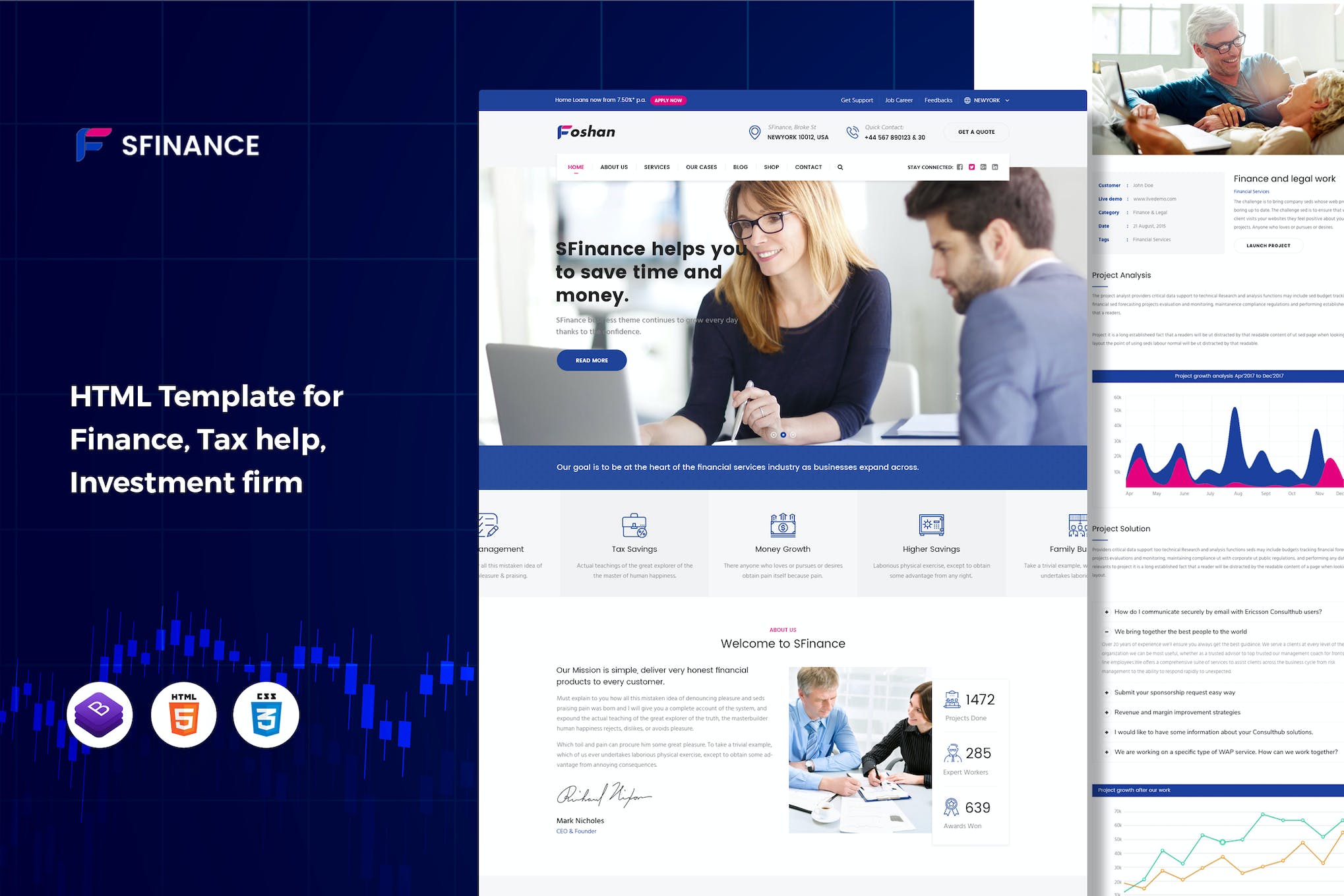 SFinance – Business Consulting and HTML Template